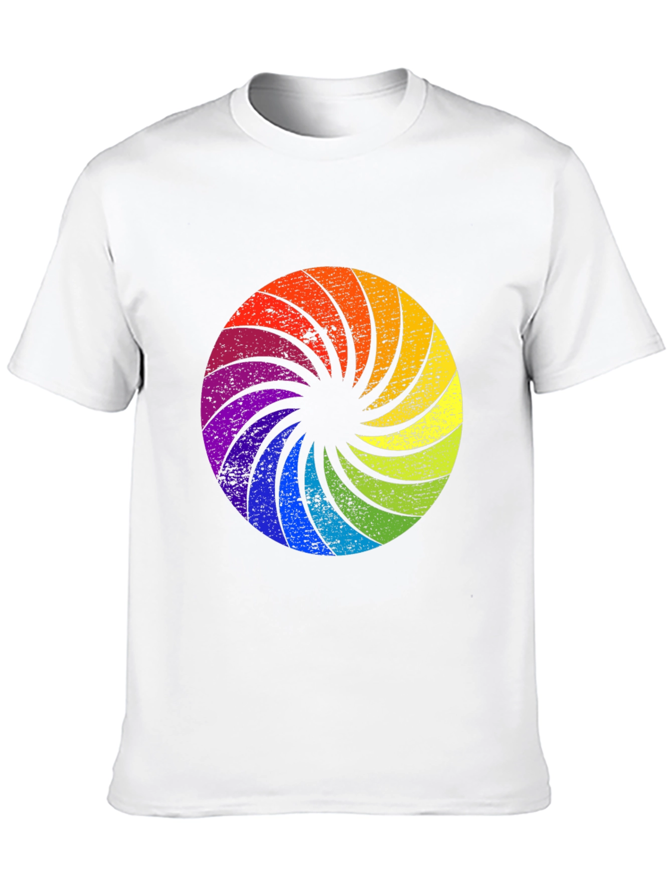 Rainbow Swirl Graphic Black T-Shirt