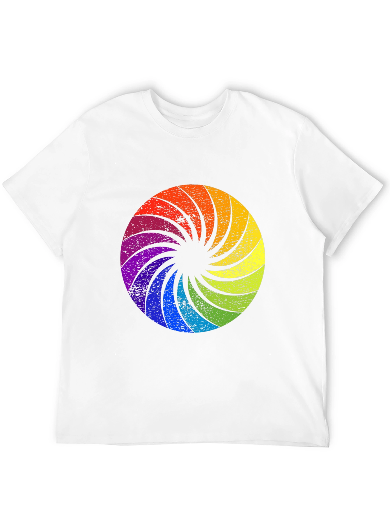 Rainbow Swirl Graphic Black T-Shirt