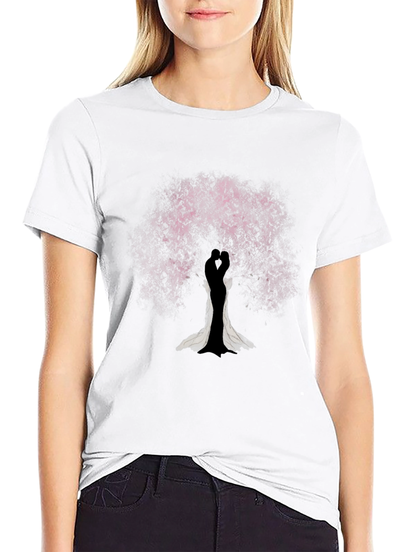 Romantic Couple Under Tree Graphic Tee
