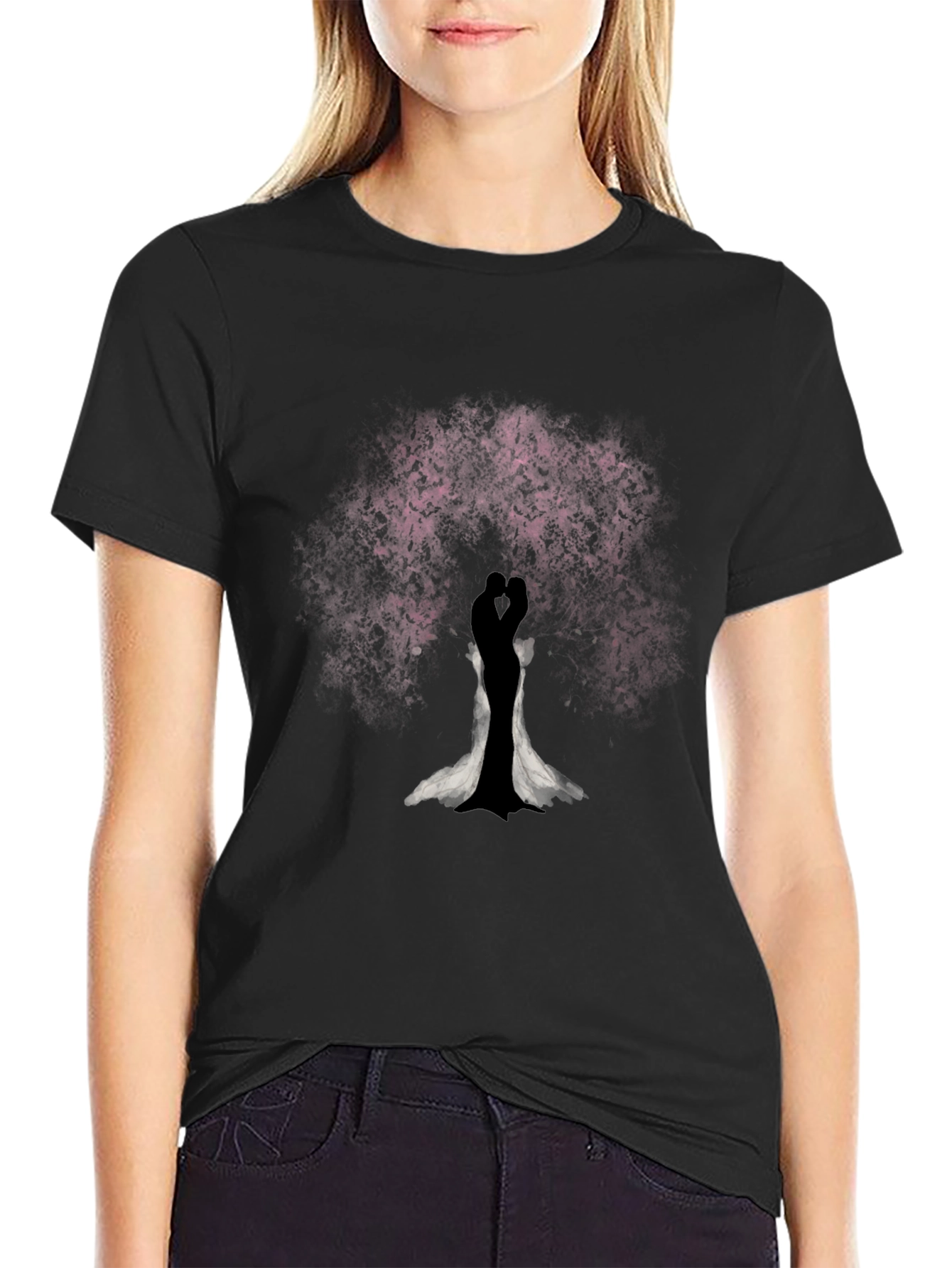 Romantic Couple Under Tree Graphic Tee