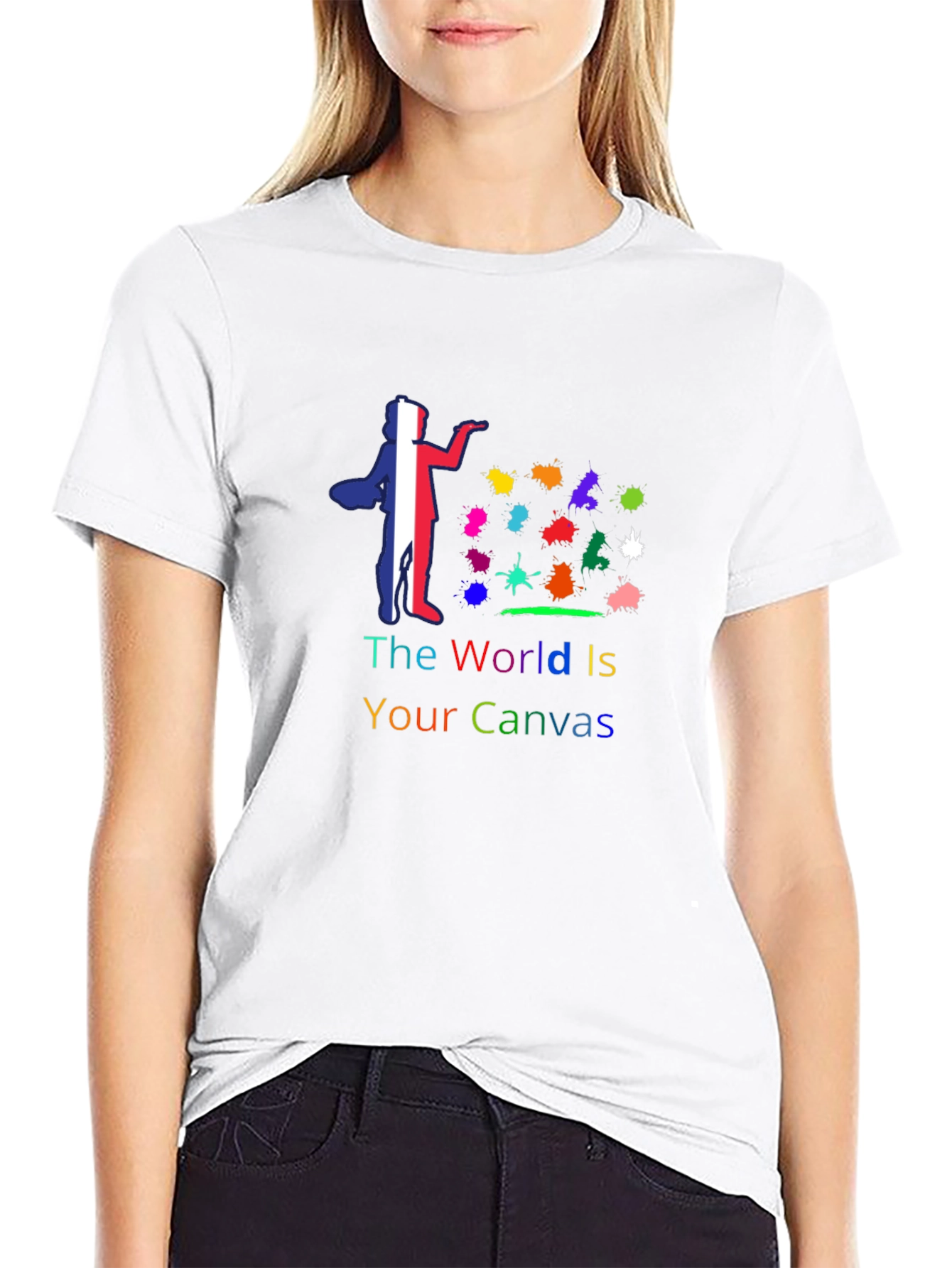 World is Your Canvas Black Graphic Tee