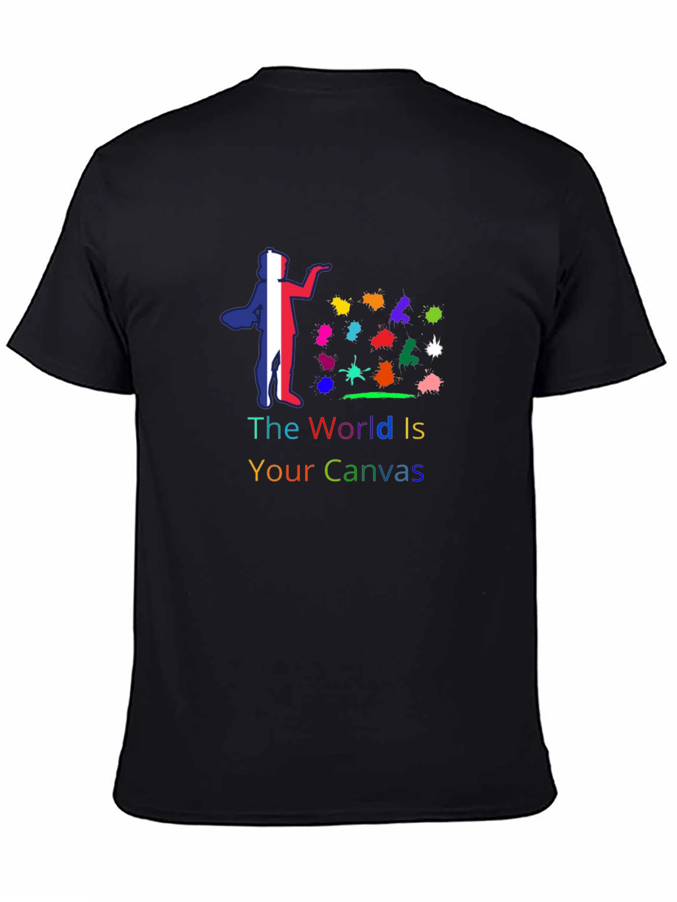 World is Your Canvas Black Graphic Tee