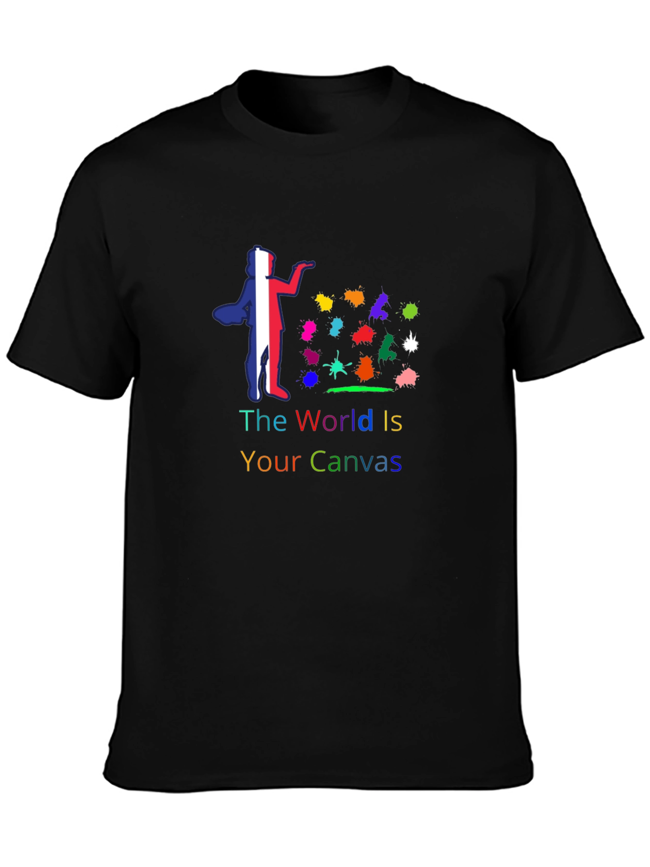 World is Your Canvas Black Graphic Tee