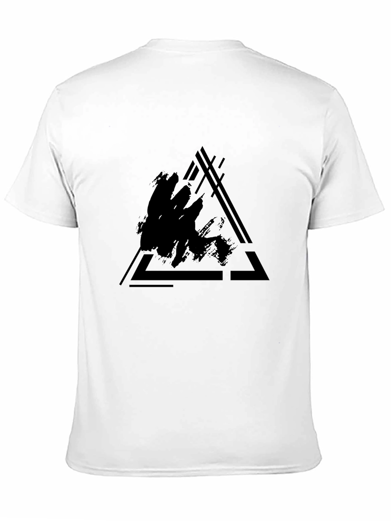 Abstract Triangle Graphic Black T-Shirt