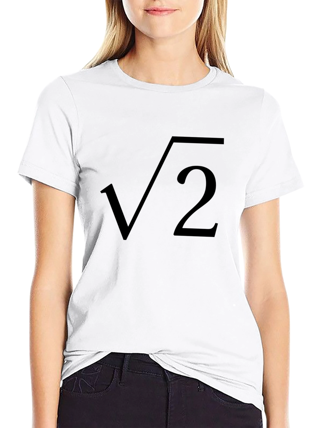 Square Root of 2 Black T-Shirt Math Design