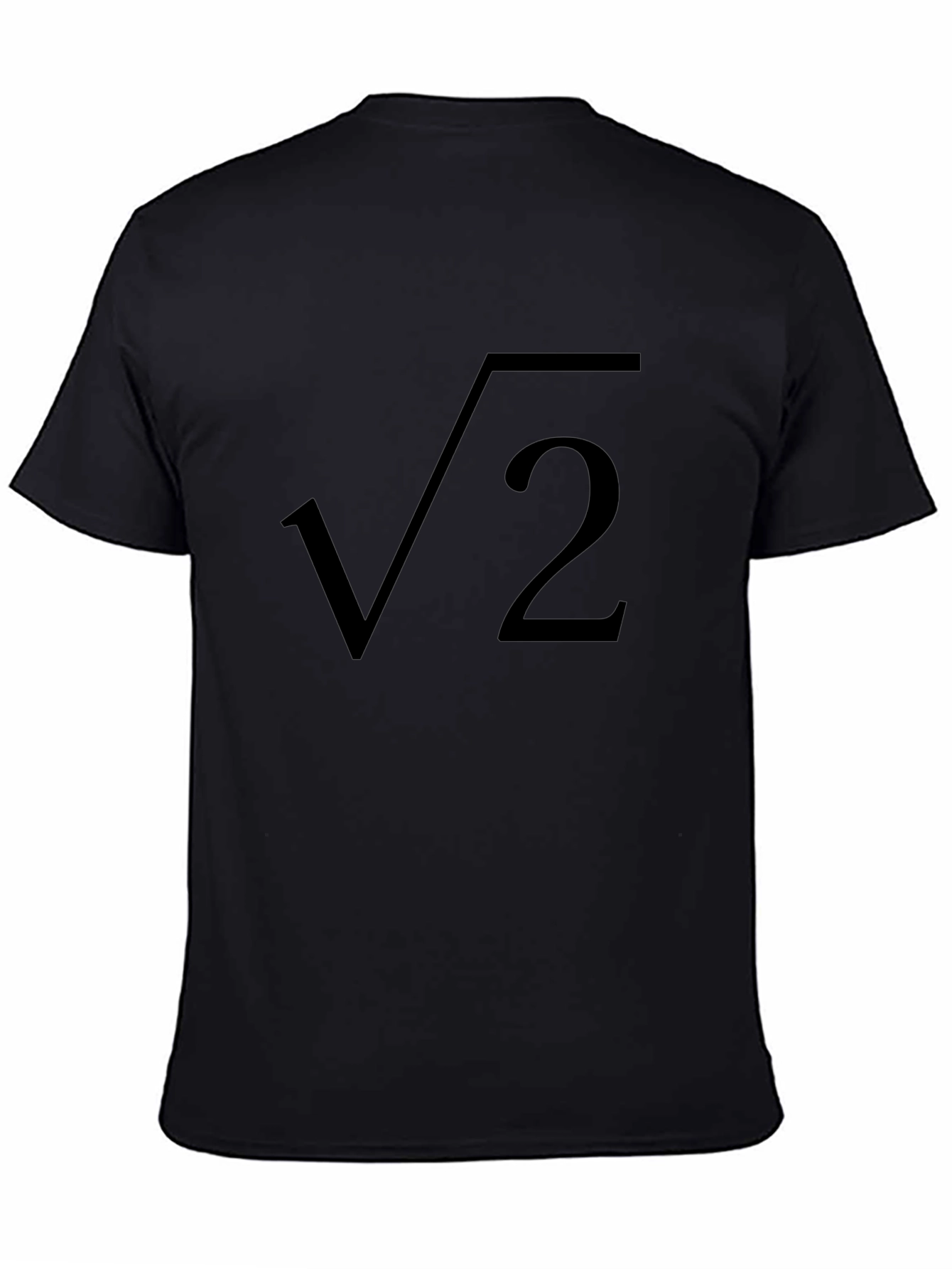 Square Root of 2 Black T-Shirt Math Design