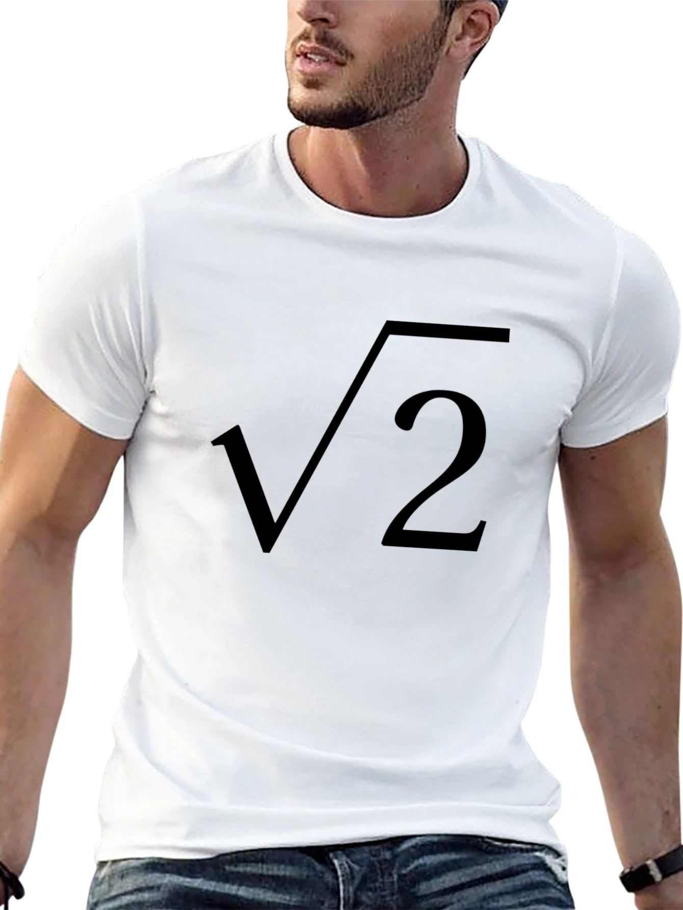 Square Root of 2 Black T-Shirt Math Design