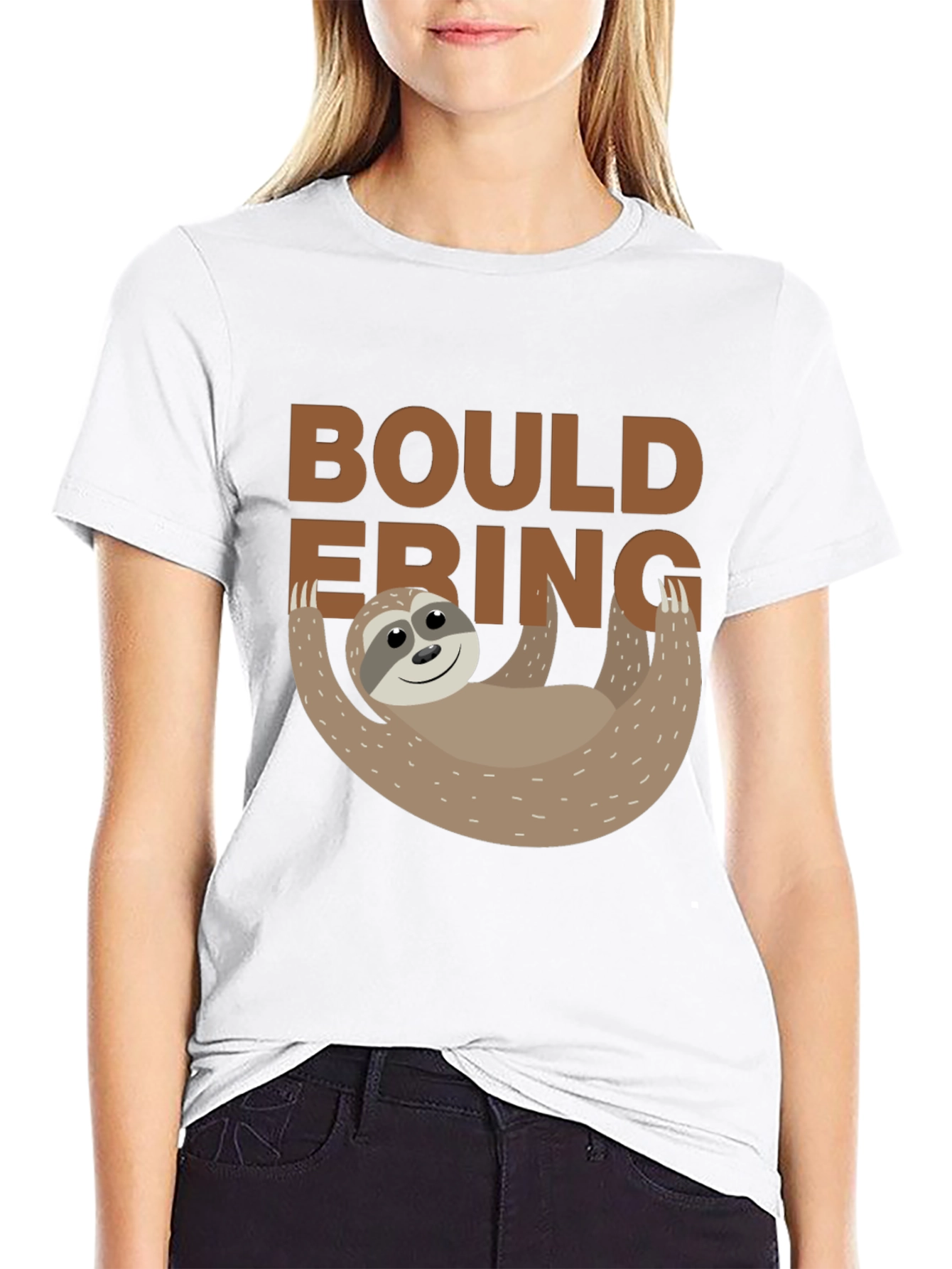 Bouldering Sloth Graphic Tee - Black