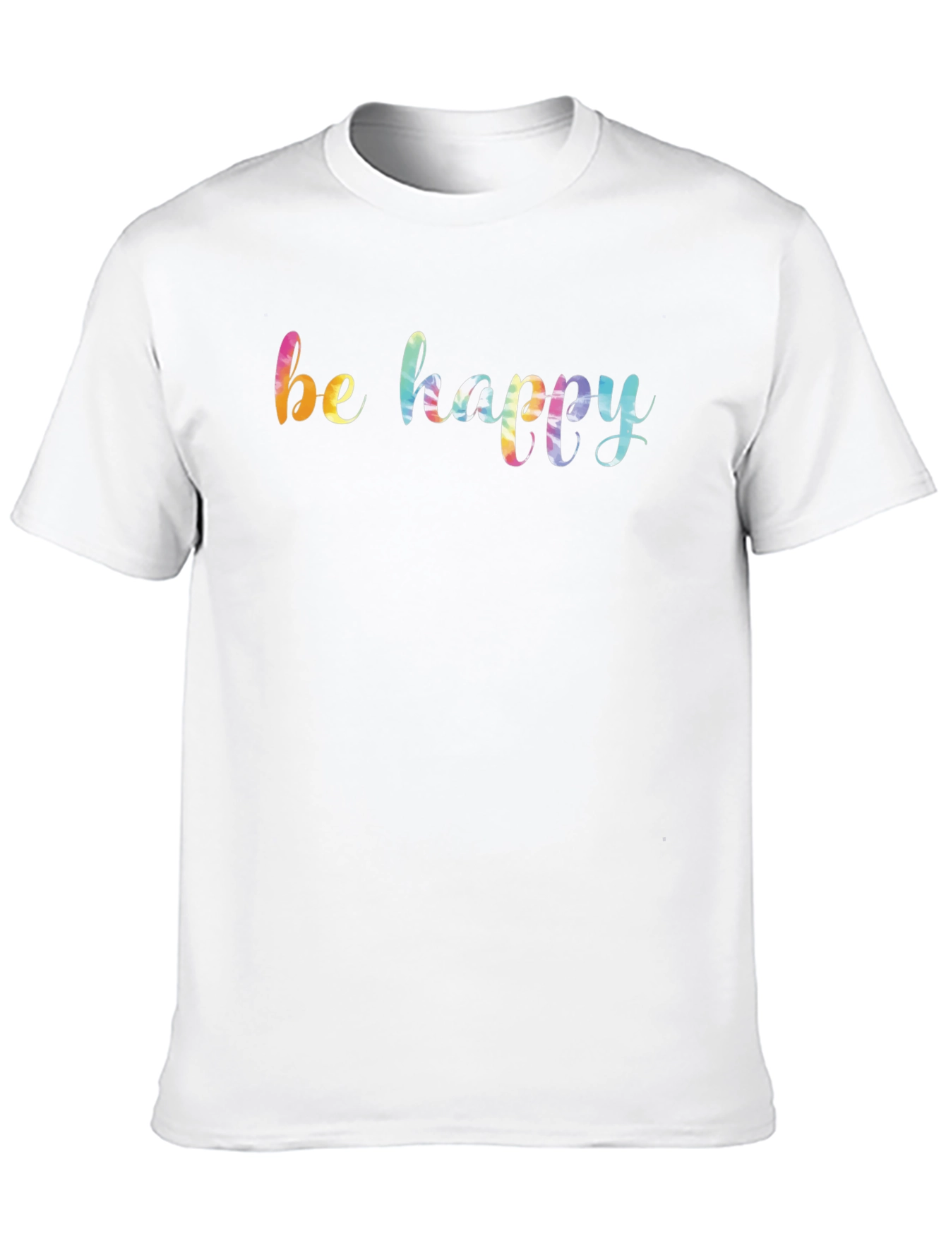 Be Happy Rainbow Graphic Black T-Shirt