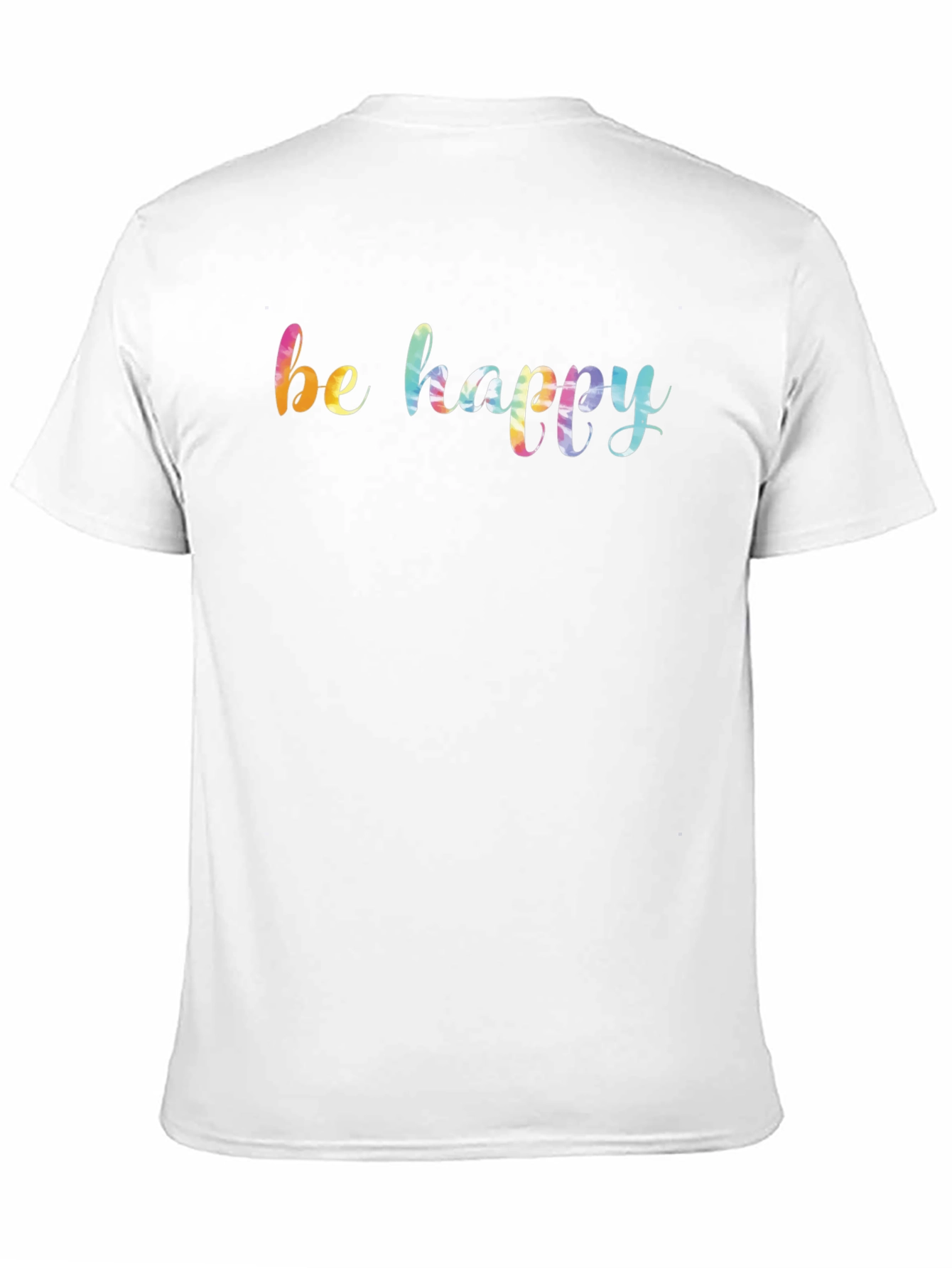 Be Happy Rainbow Graphic Black T-Shirt