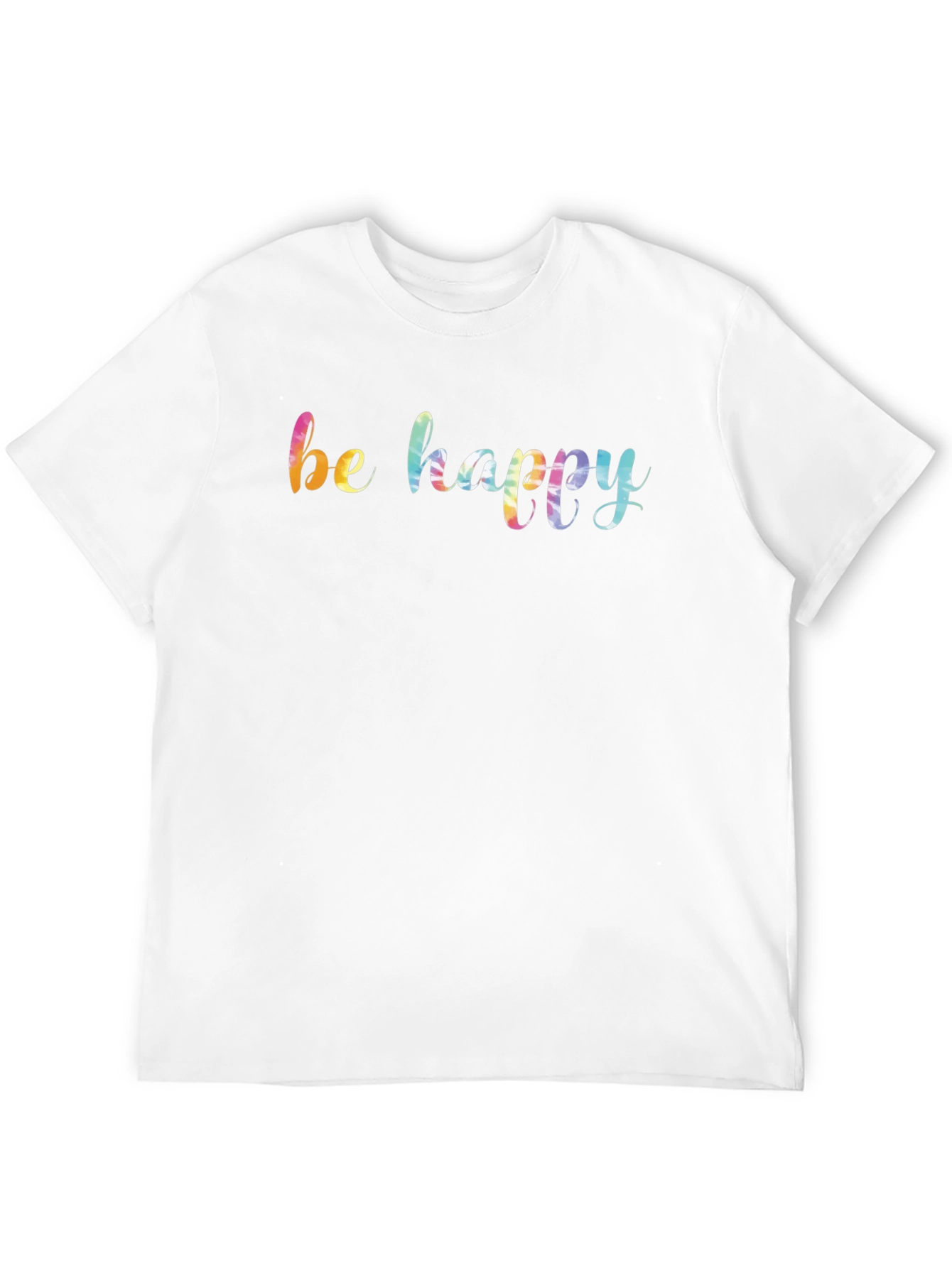 Be Happy Rainbow Graphic Black T-Shirt