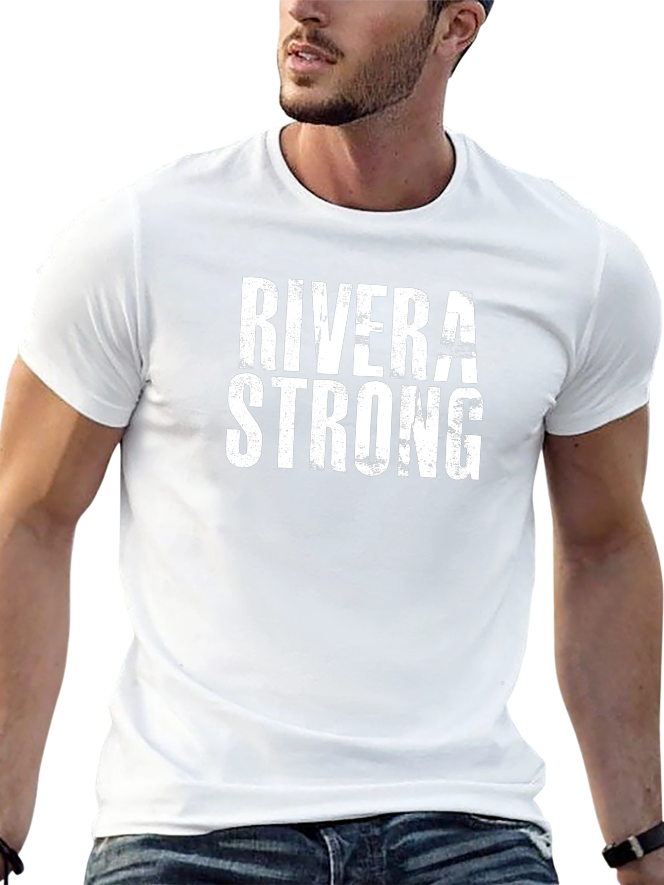 Rivera Strong Graphic Tee - Black Cotton T-Shirt