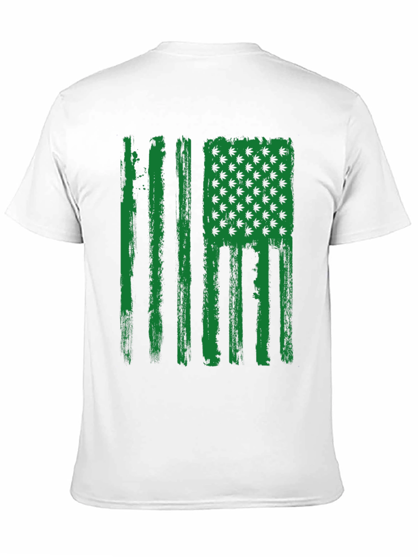 American Flag Weed Leaf Mens Black T-Shirt