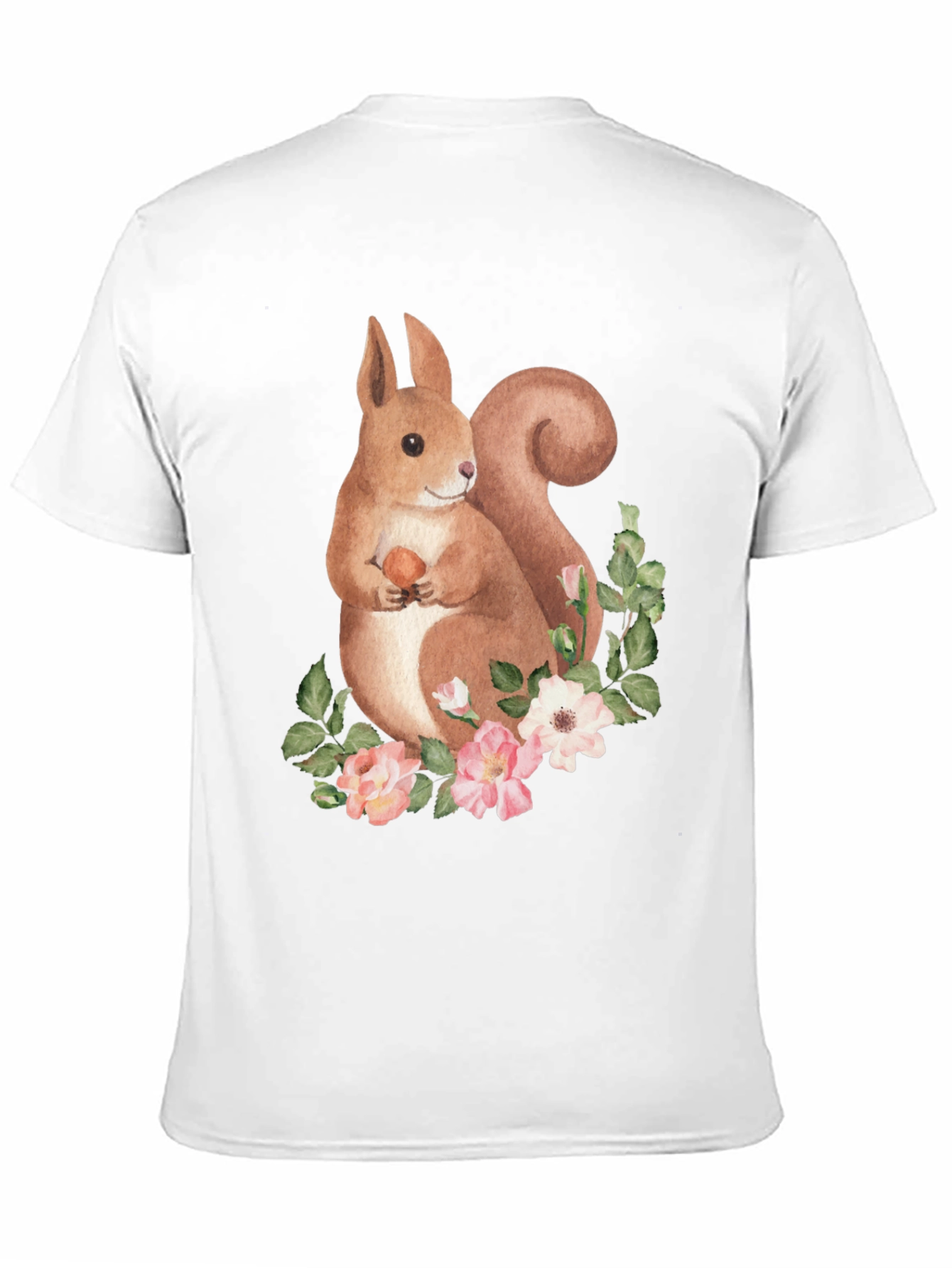 Squirrel & Floral T-Shirt - Nature Lover Tee
