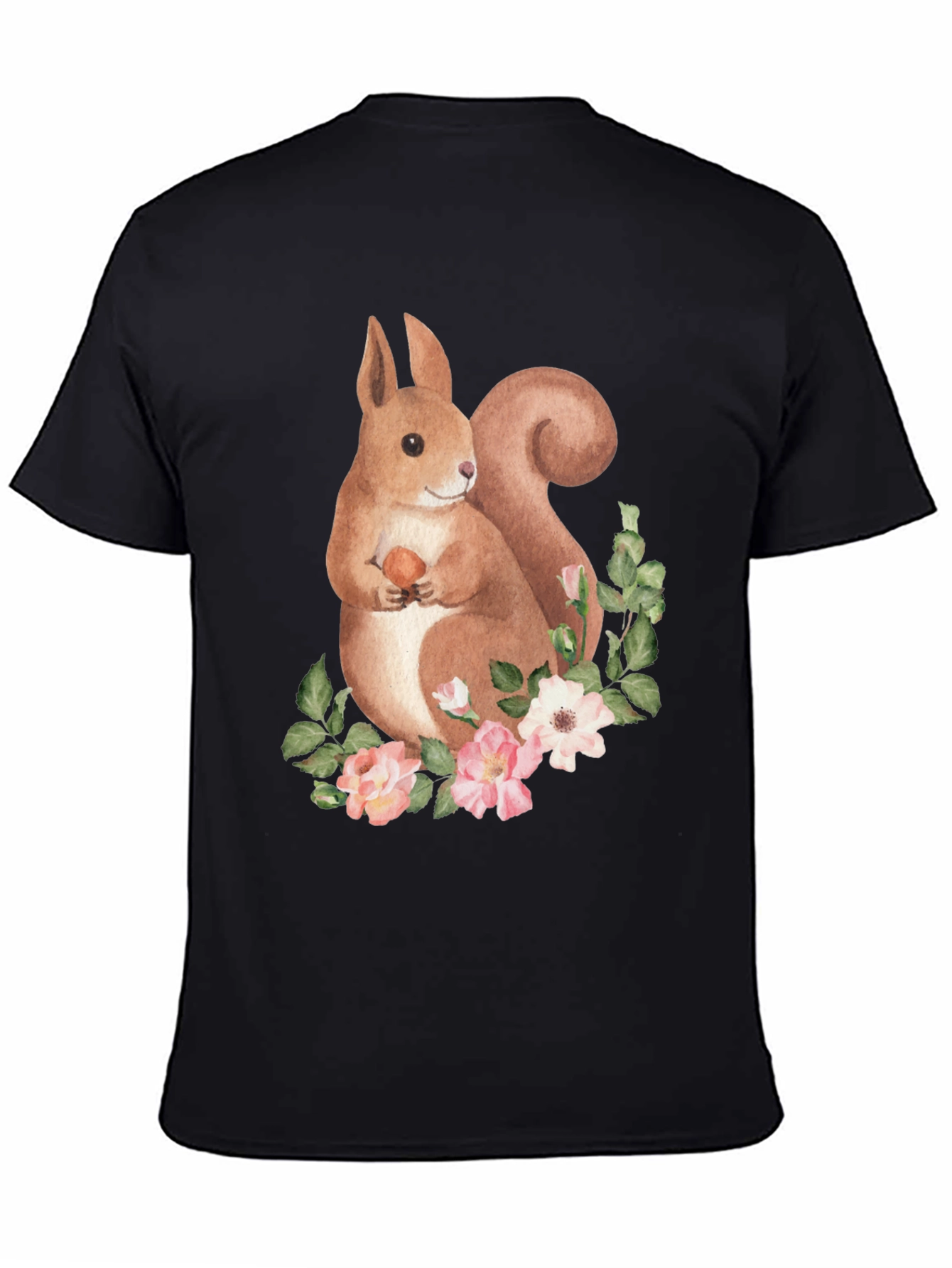 Squirrel & Floral T-Shirt - Nature Lover Tee