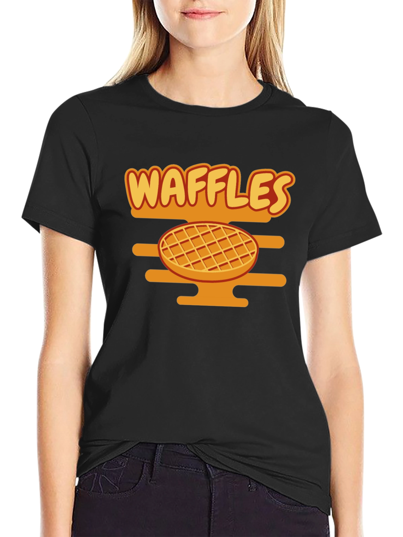 Waffles Graphic Tee - Funny Food Shirt