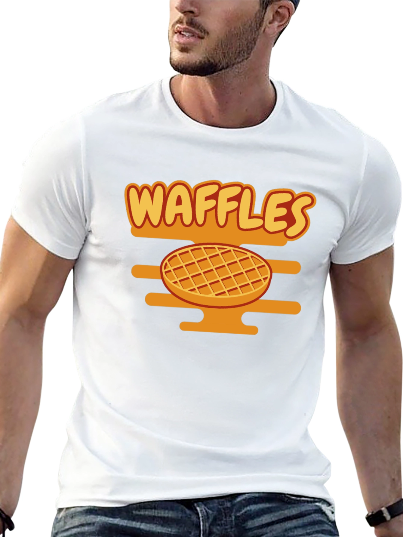 Waffles Graphic Tee - Funny Food Shirt