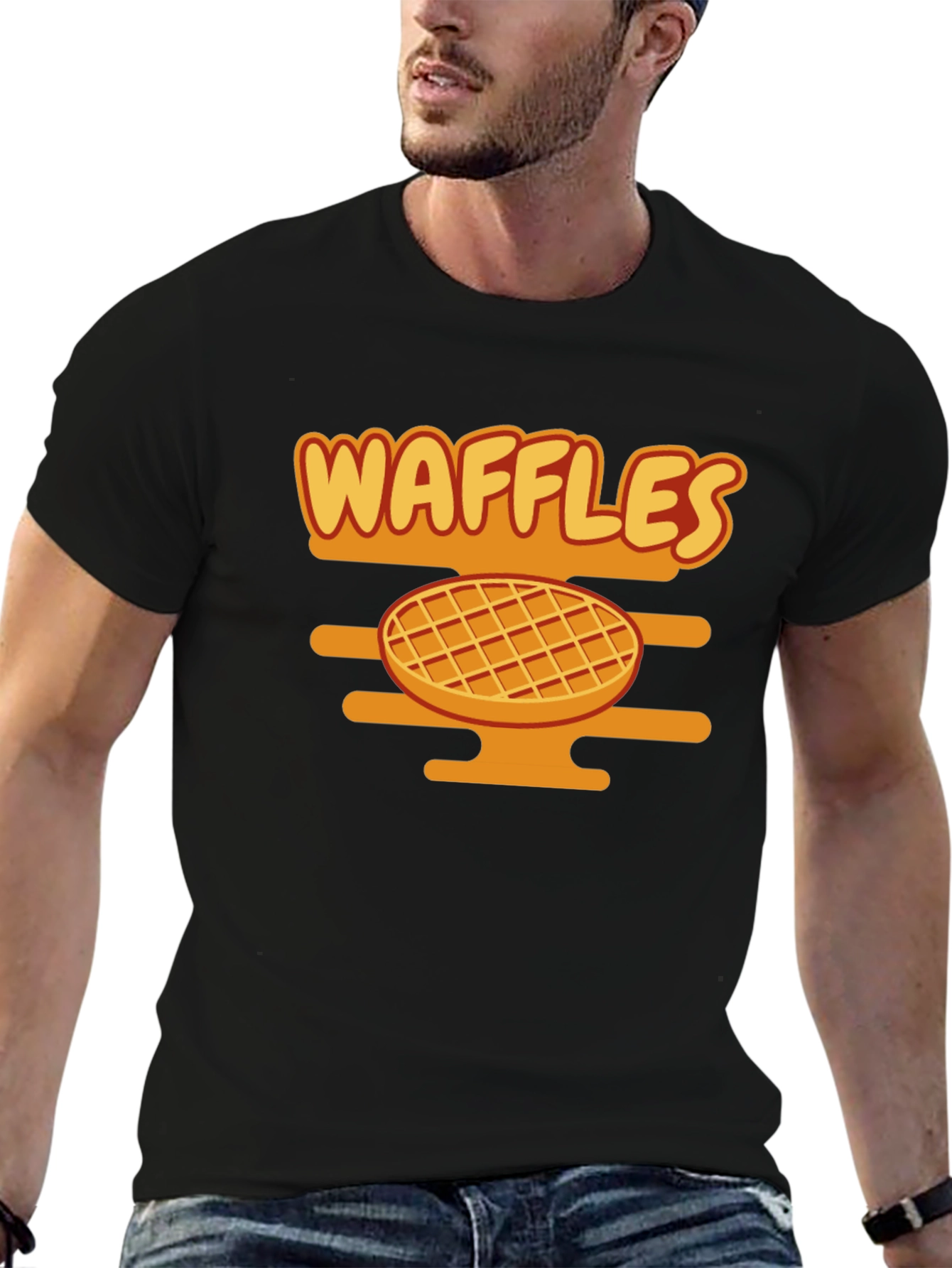 Waffles Graphic Tee - Funny Food Shirt