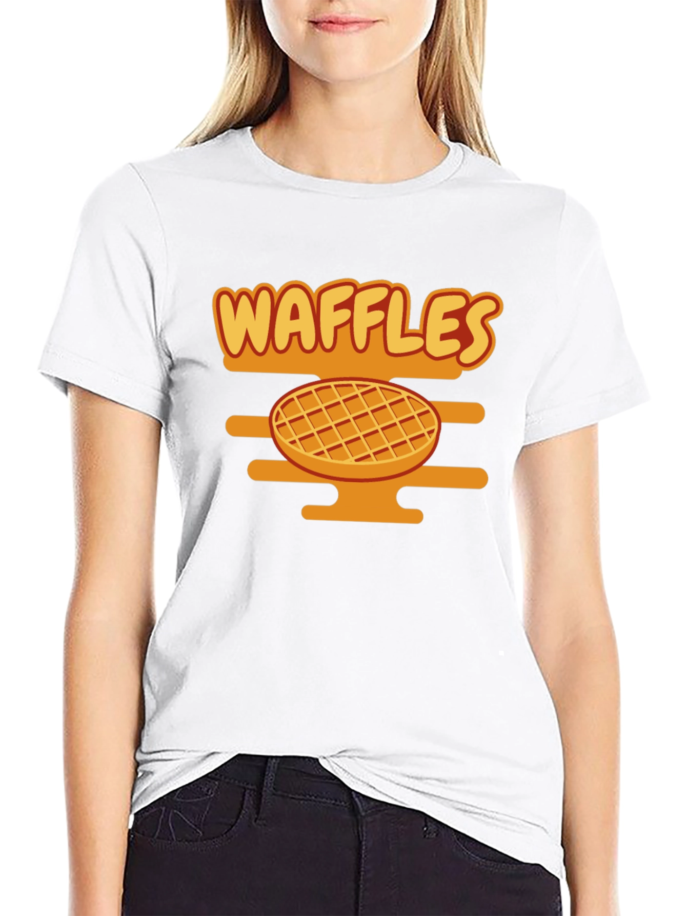 Waffles Graphic Tee - Funny Food Shirt