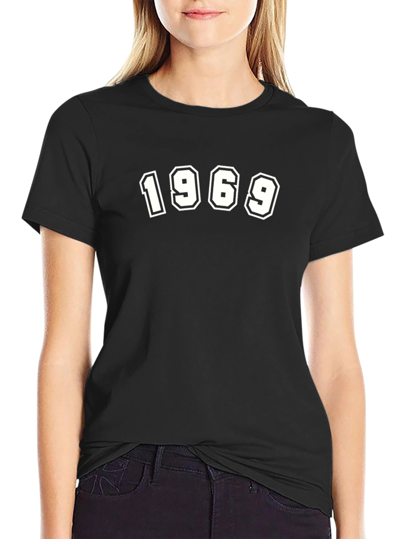 1969 Retro Graphic T-Shirt - Black Crew Neck Tee
