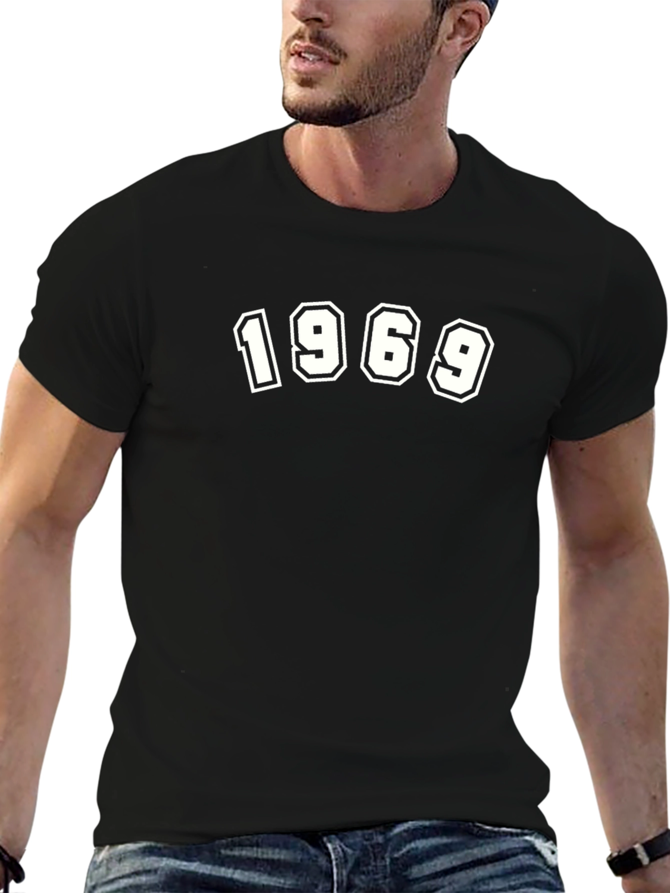 1969 Retro Graphic T-Shirt - Black Crew Neck Tee