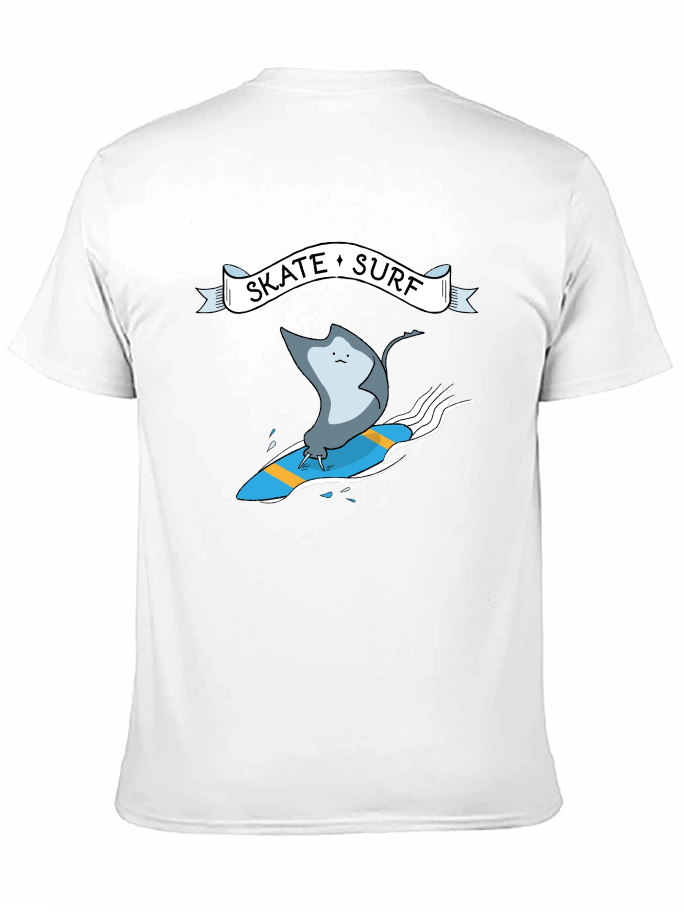 Skate Surf Ray Graphic Tee - Black Cotton T-Shirt