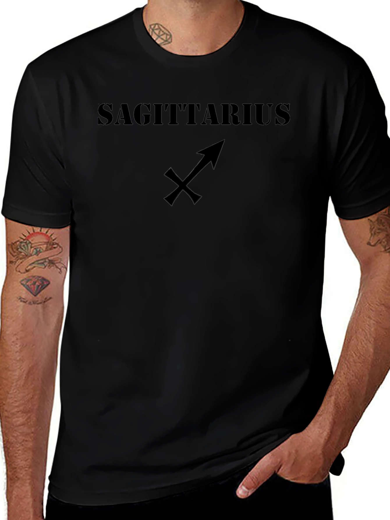 Sagittarius Zodiac Black T-Shirt