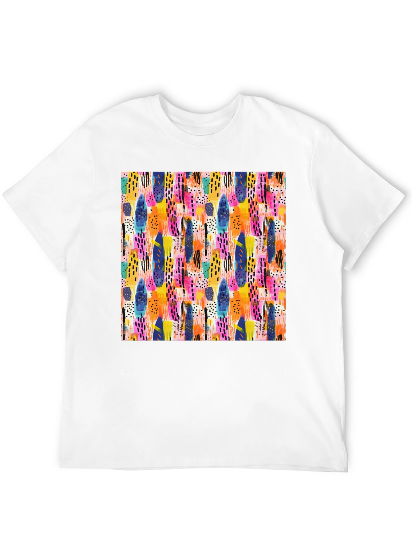 Abstract Pattern Crewneck T-Shirt - Artistic Print