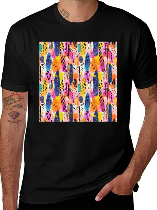 Abstract Pattern Crewneck T-Shirt - Artistic Print