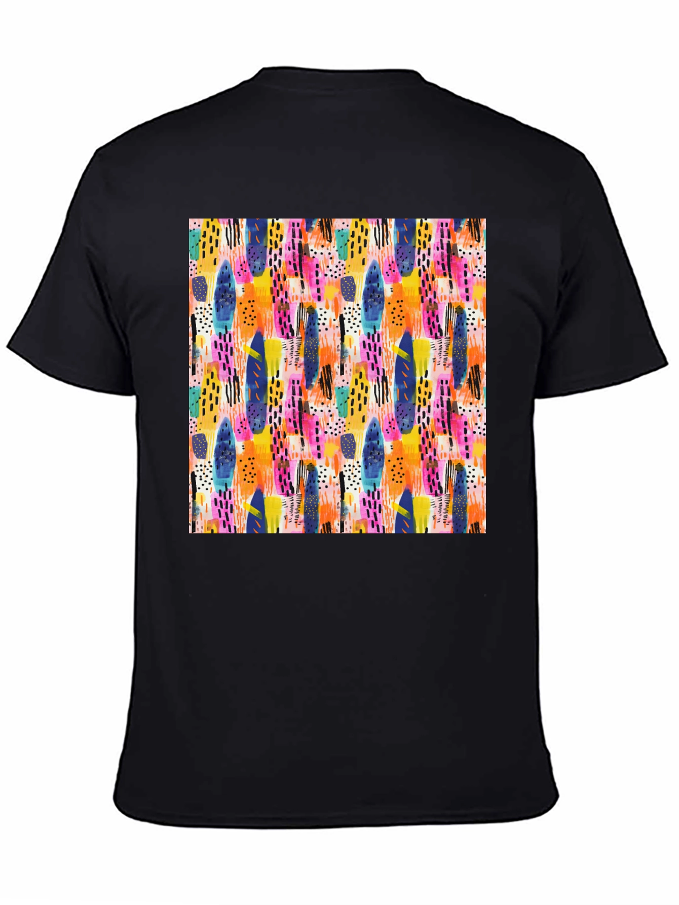 Abstract Pattern Crewneck T-Shirt - Artistic Print
