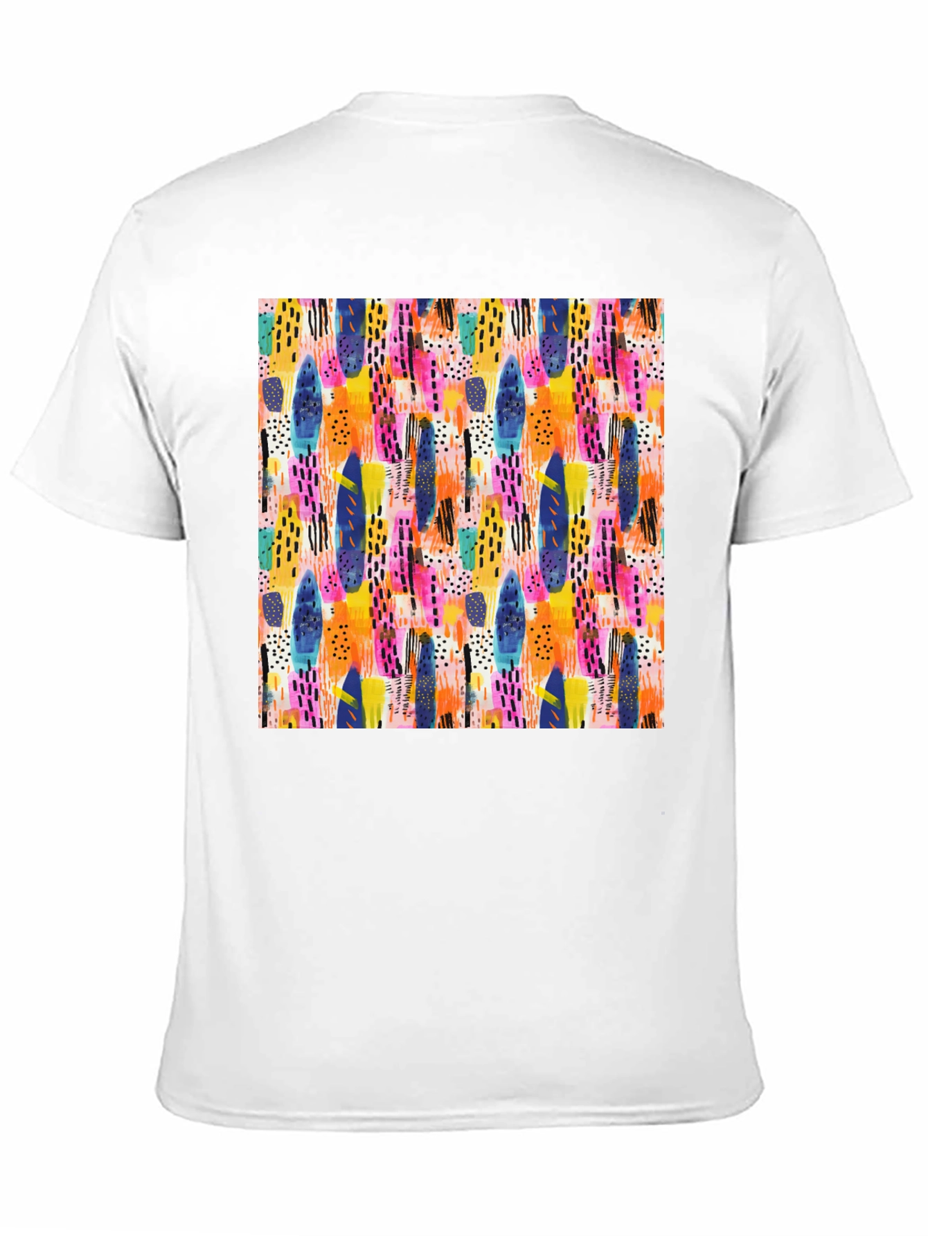 Abstract Pattern Crewneck T-Shirt - Artistic Print