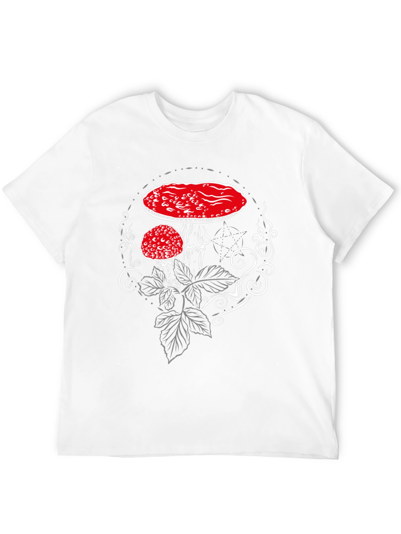 Amanita Mushroom Graphic Tee - Black Cotton Blend