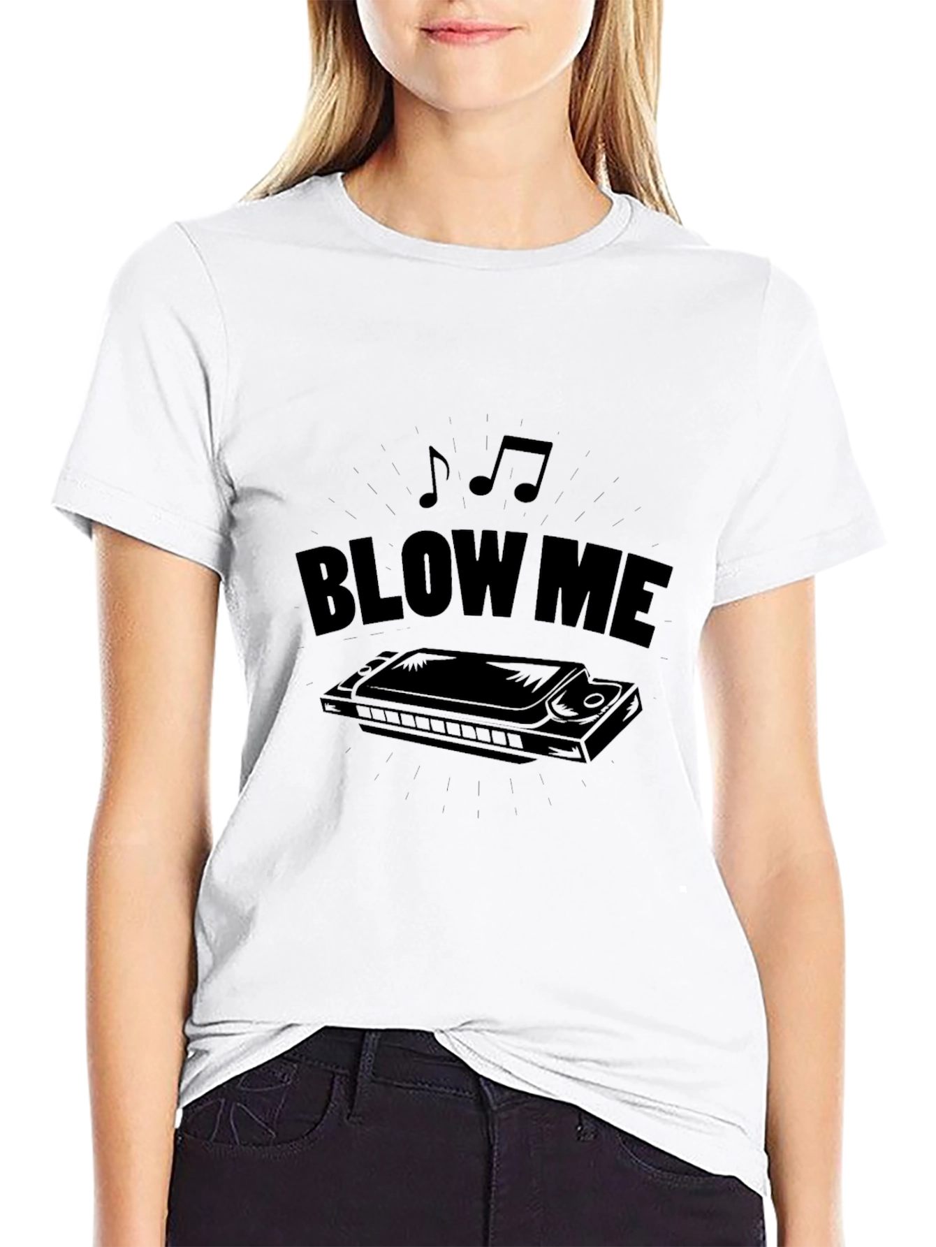 Blow Me Harmonica T-Shirt - Musical Humor Tee