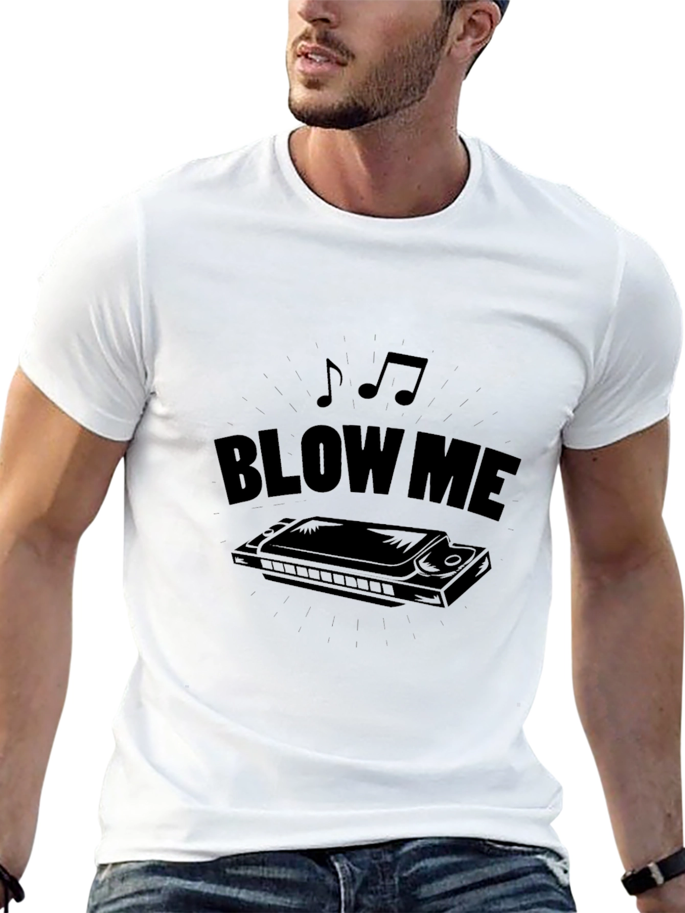 Blow Me Harmonica T-Shirt - Musical Humor Tee