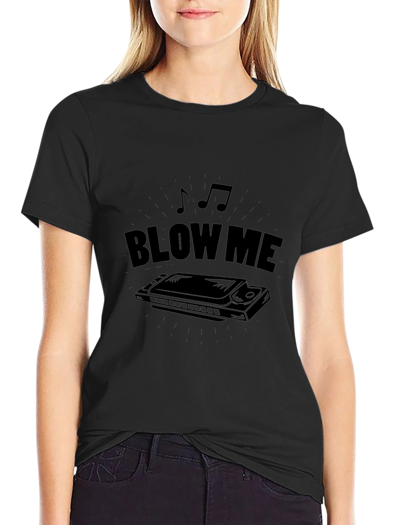 Blow Me Harmonica T-Shirt - Musical Humor Tee