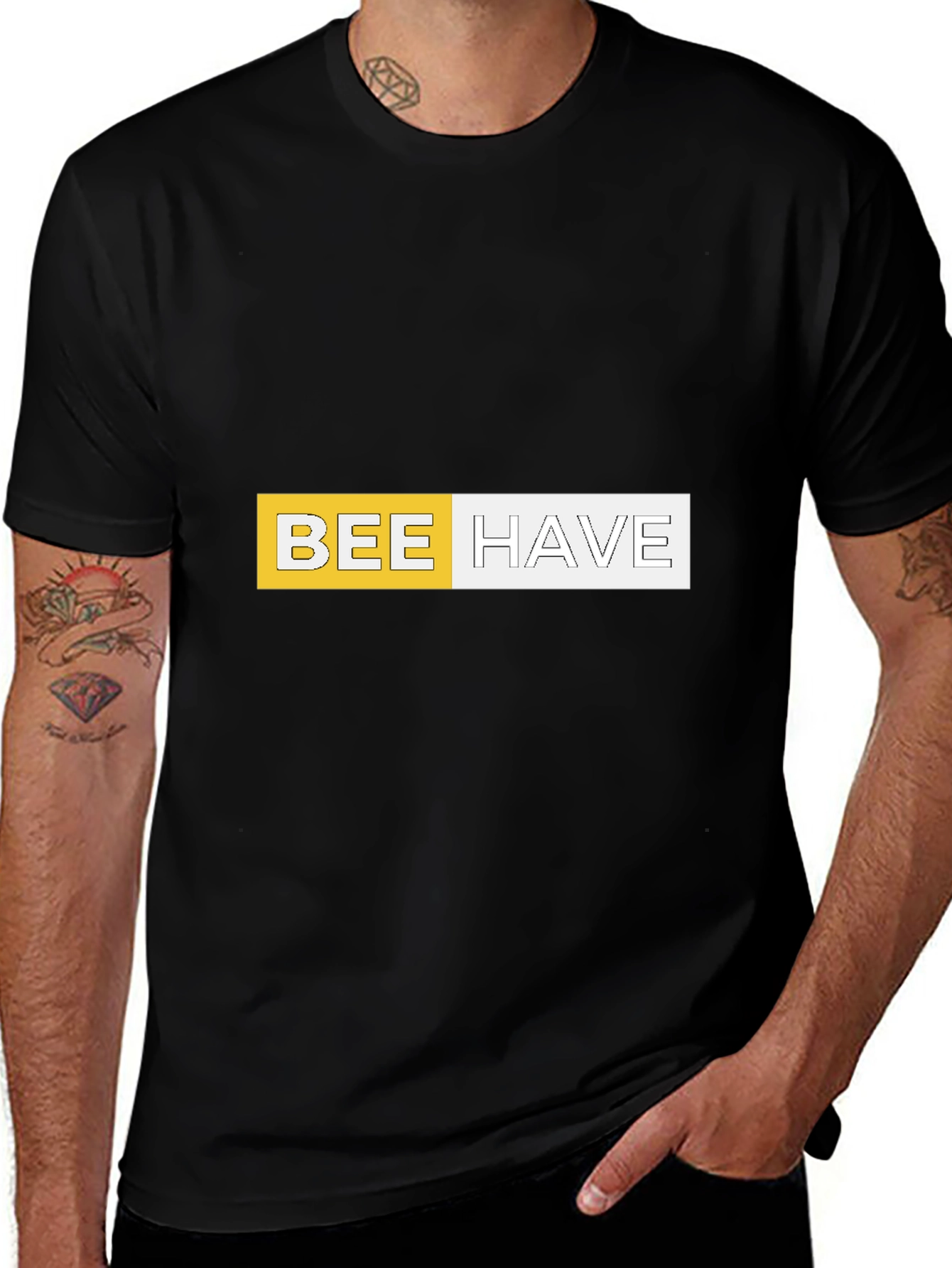 Bee Have Graphic Tee - Black Casual T-Shirt