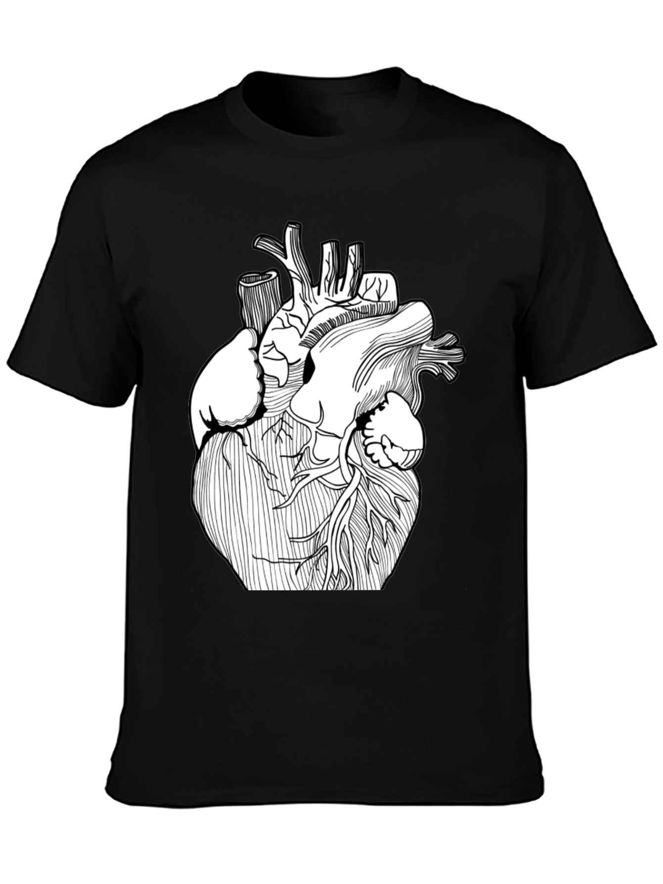 Anatomical Heart Graphic T-Shirt - Black