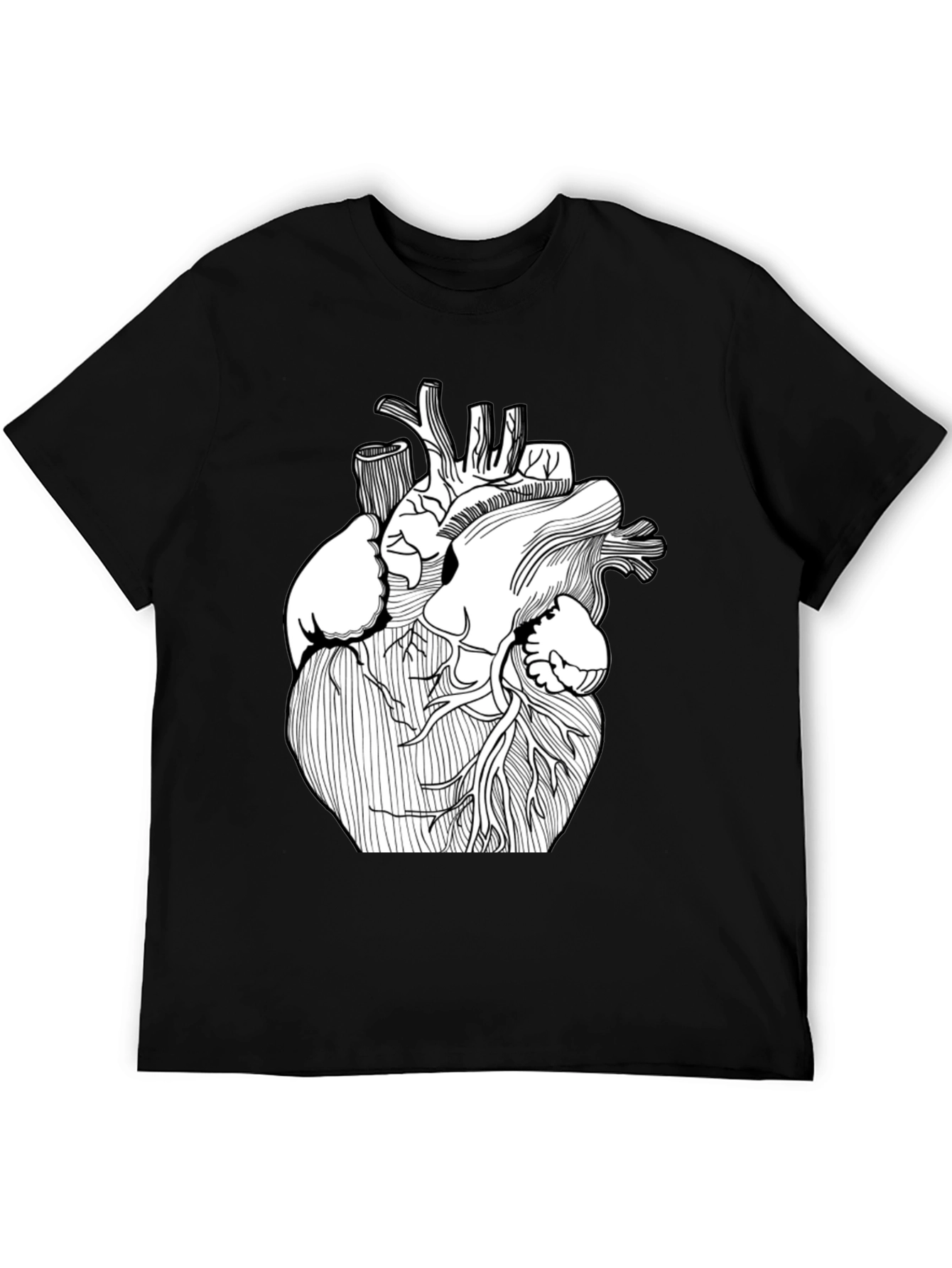 Anatomical Heart Graphic T-Shirt - Black