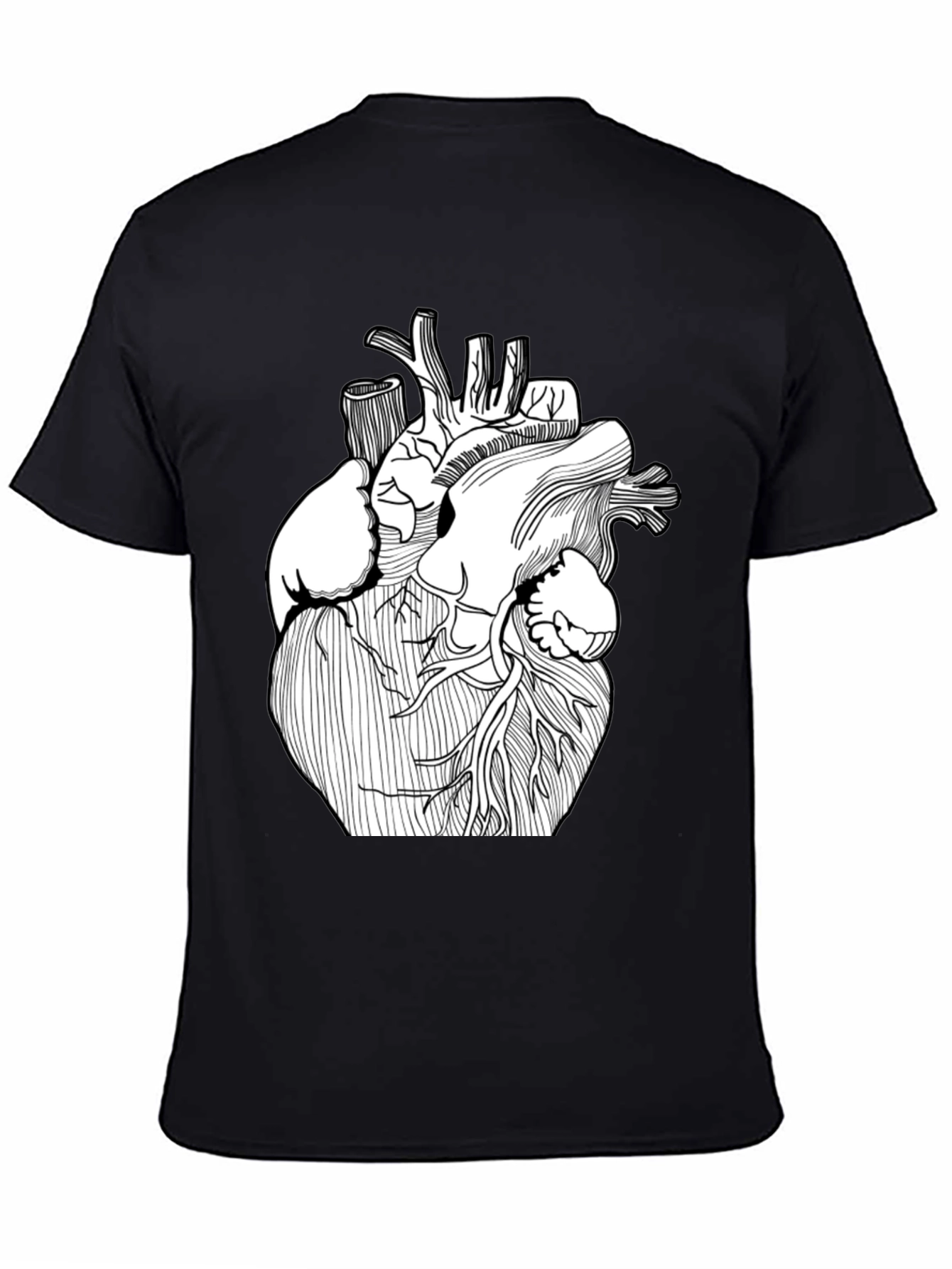 Anatomical Heart Graphic T-Shirt - Black