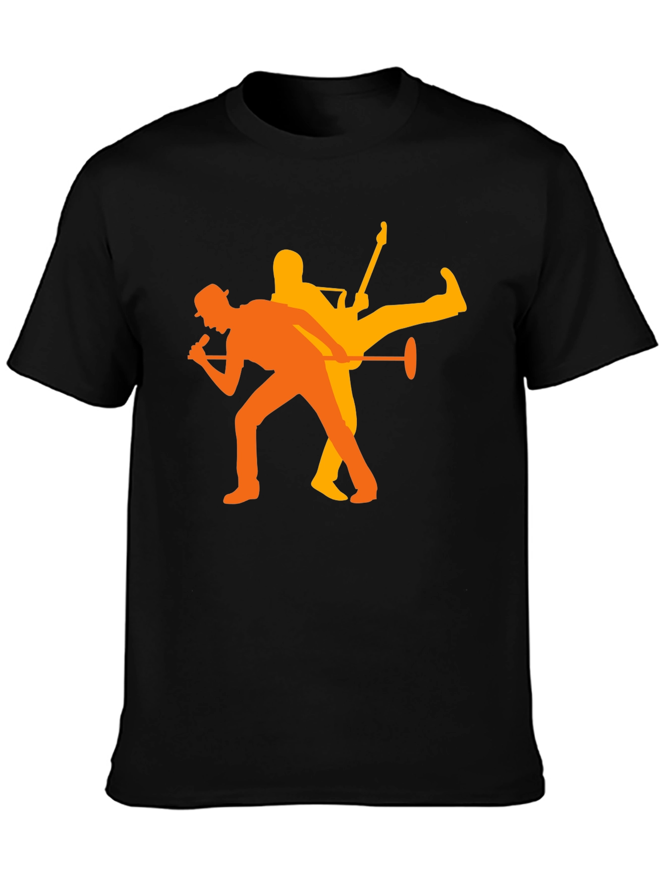 Rock Duo Graphic Tee - Black Cotton Blend