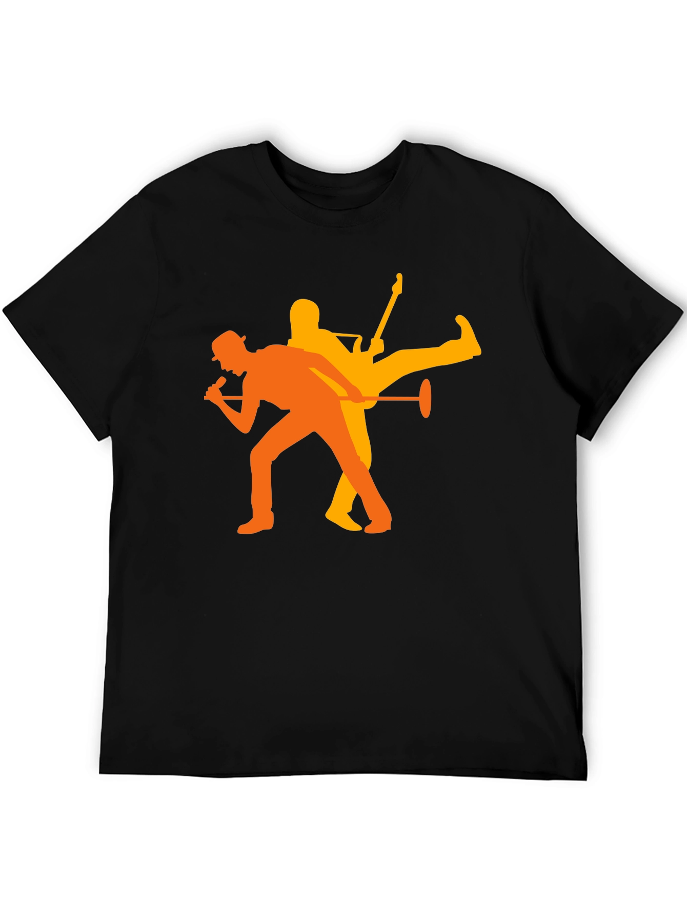 Rock Duo Graphic Tee - Black Cotton Blend