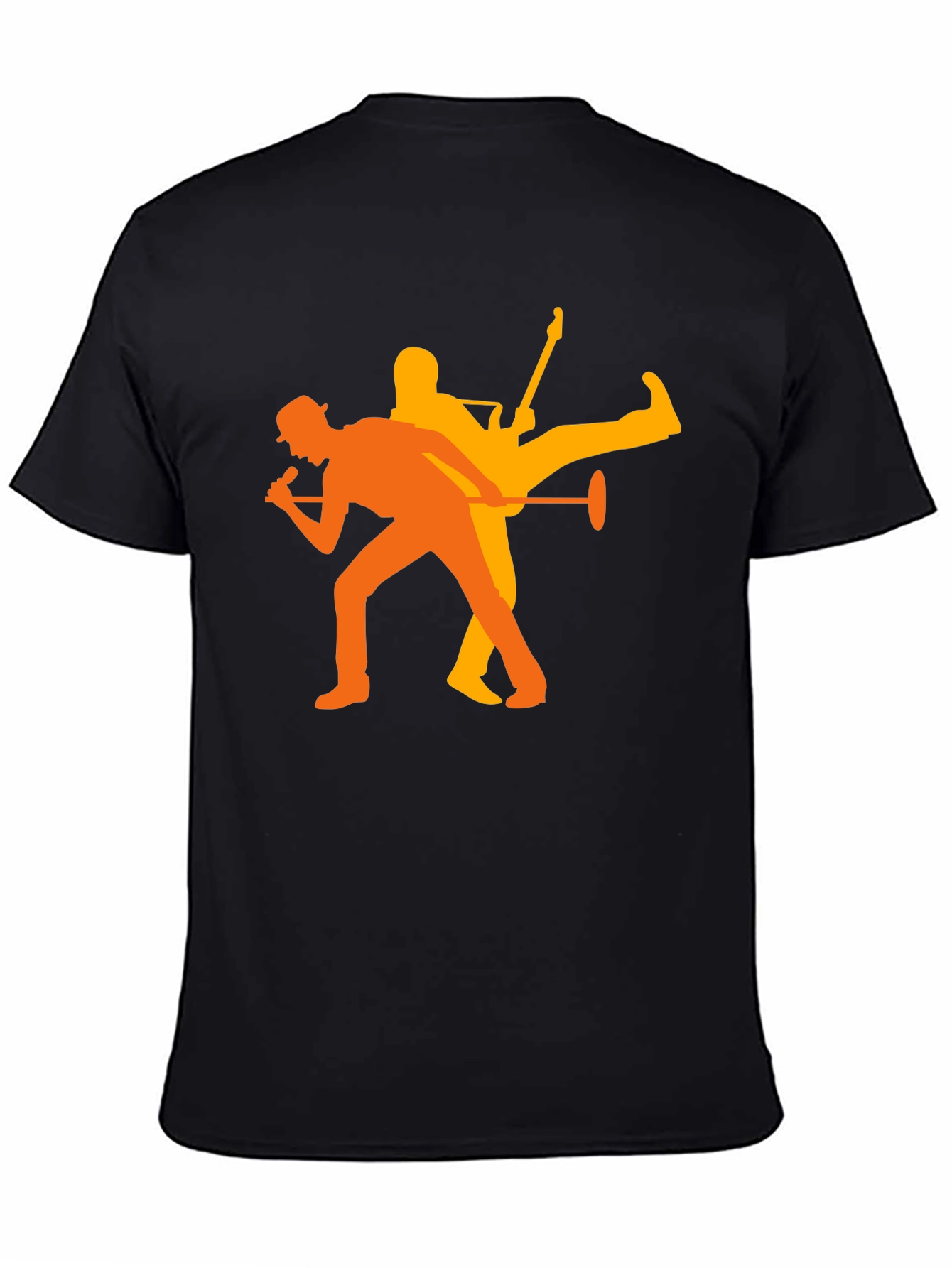 Rock Duo Graphic Tee - Black Cotton Blend