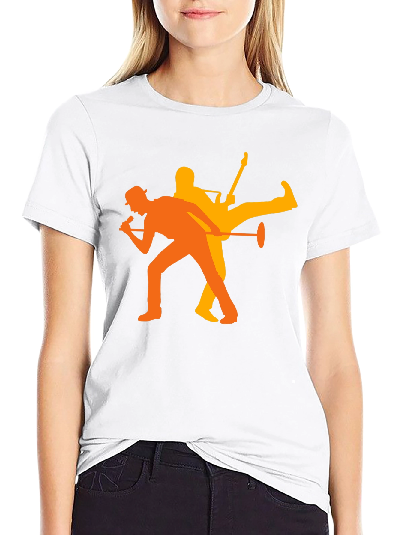 Rock Duo Graphic Tee - Black Cotton Blend
