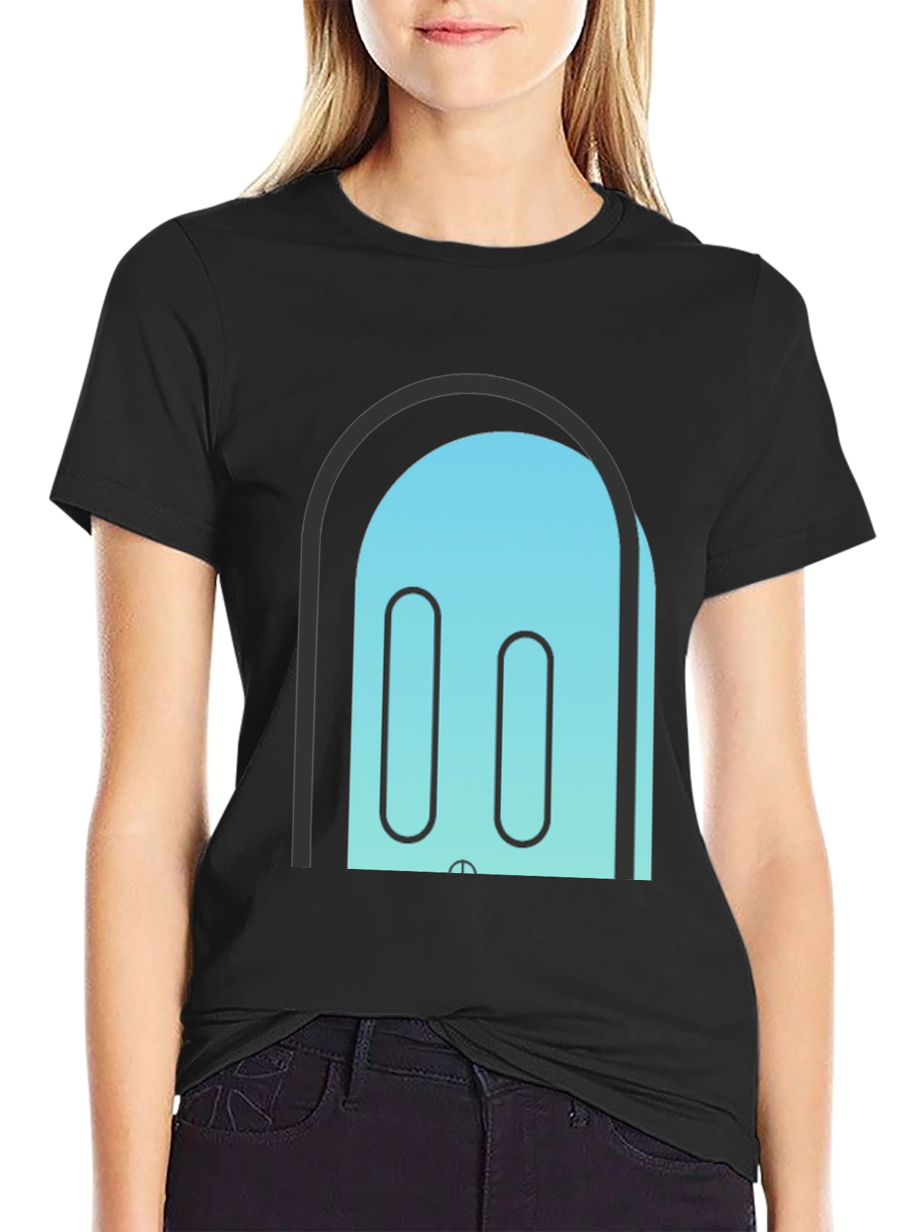 Abstract Portal T-Shirt - Black Cotton Blend