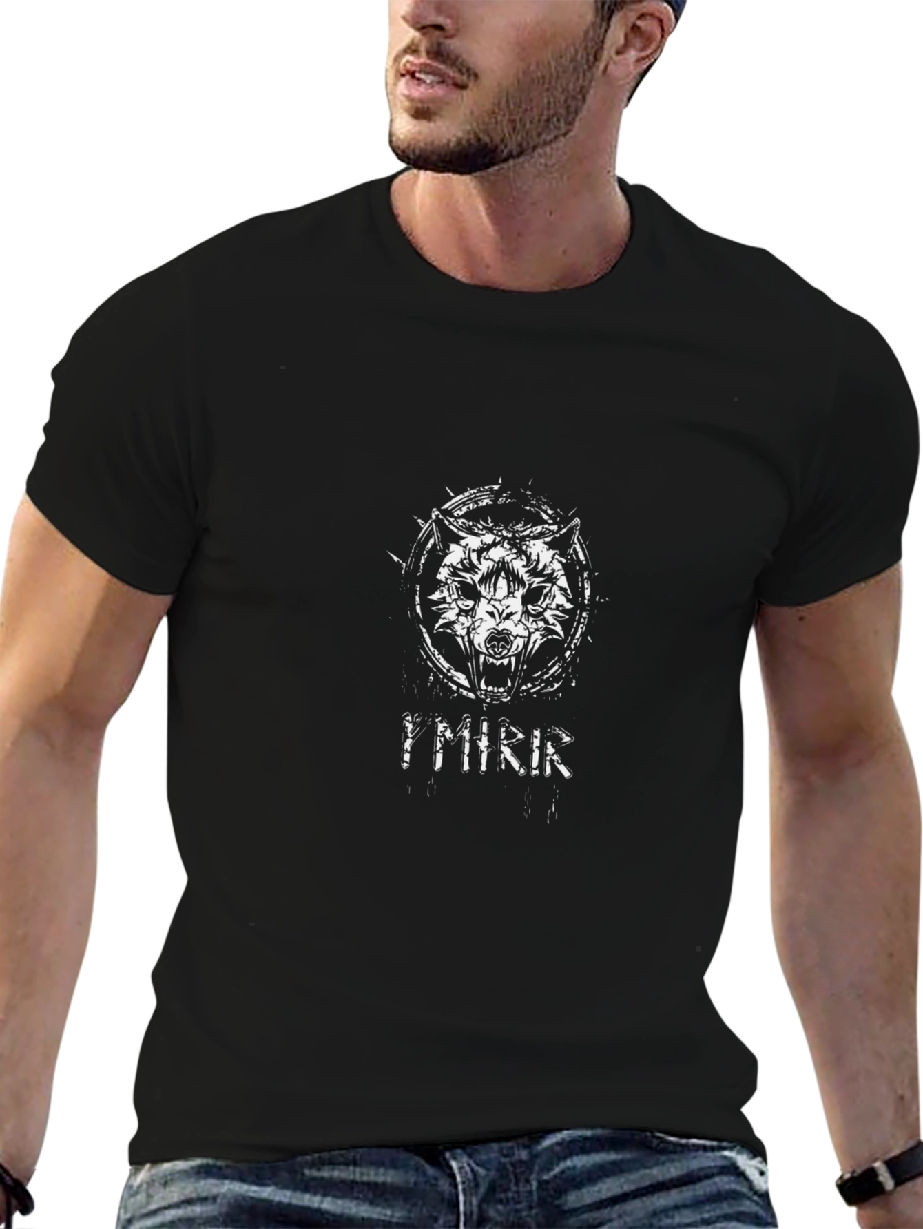 Ymir Wolf Graphic Black T-Shirt