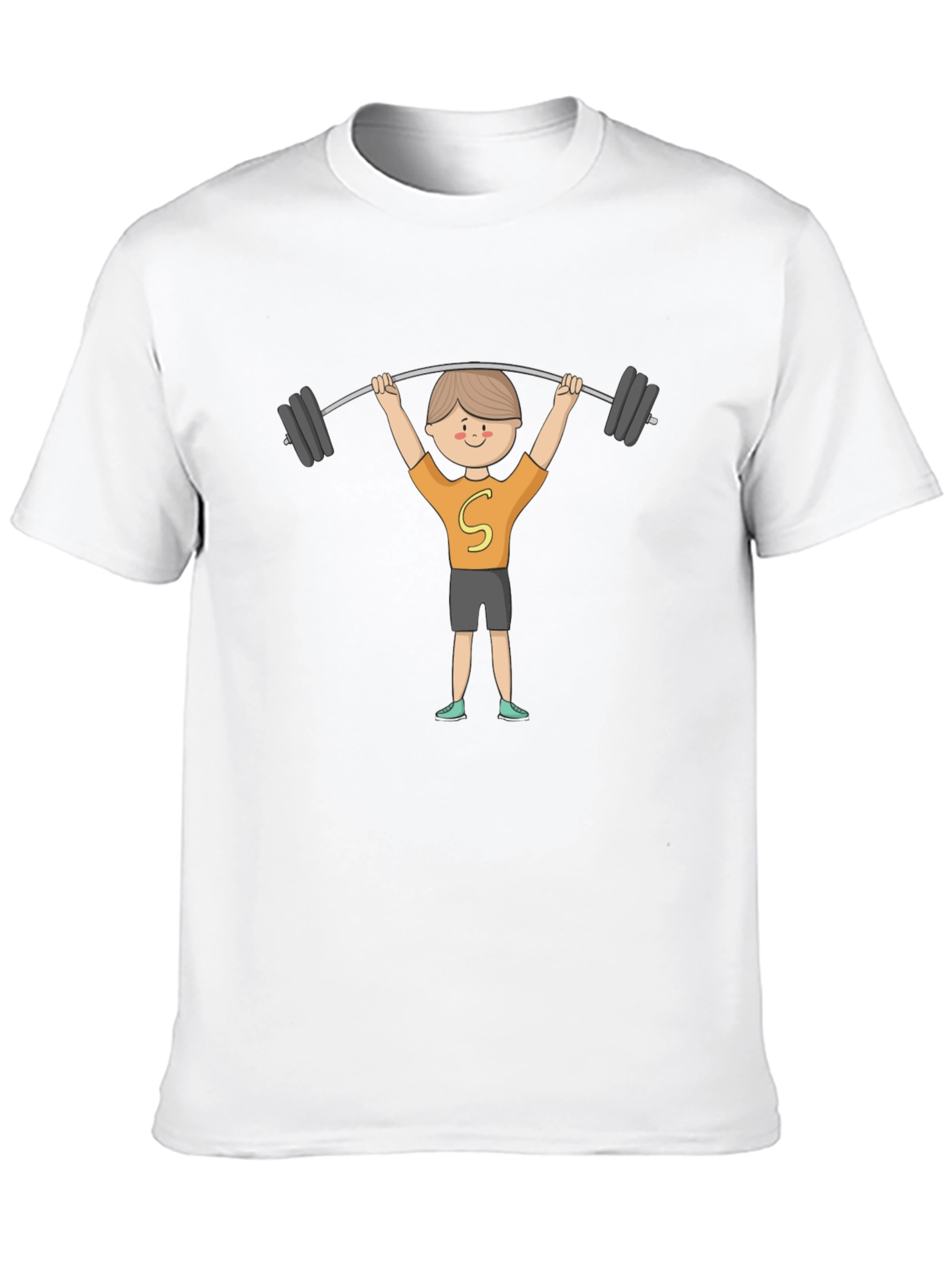 Cartoon Weightlifter Graphic Tee