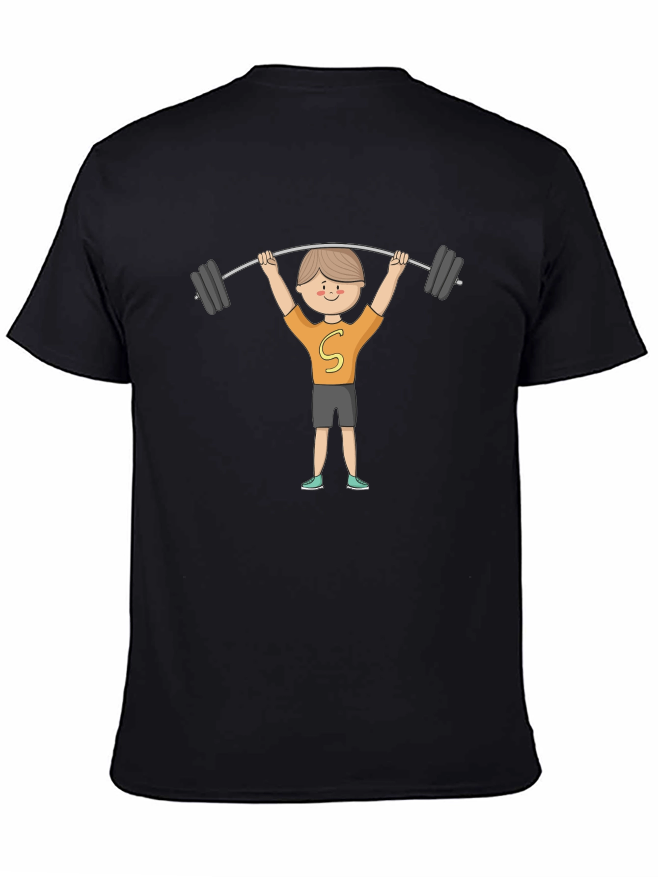 Cartoon Weightlifter Graphic Tee