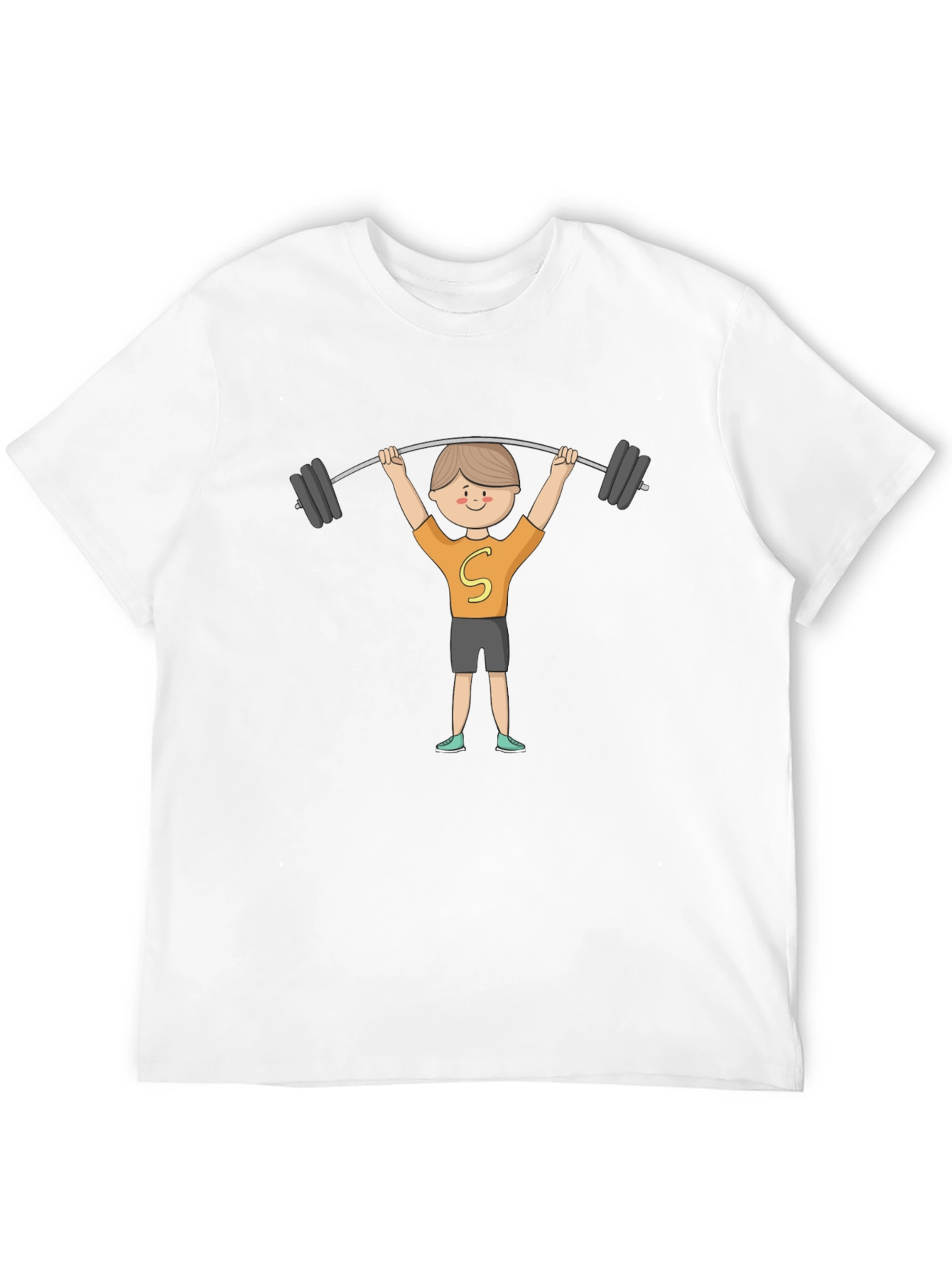 Cartoon Weightlifter Graphic Tee