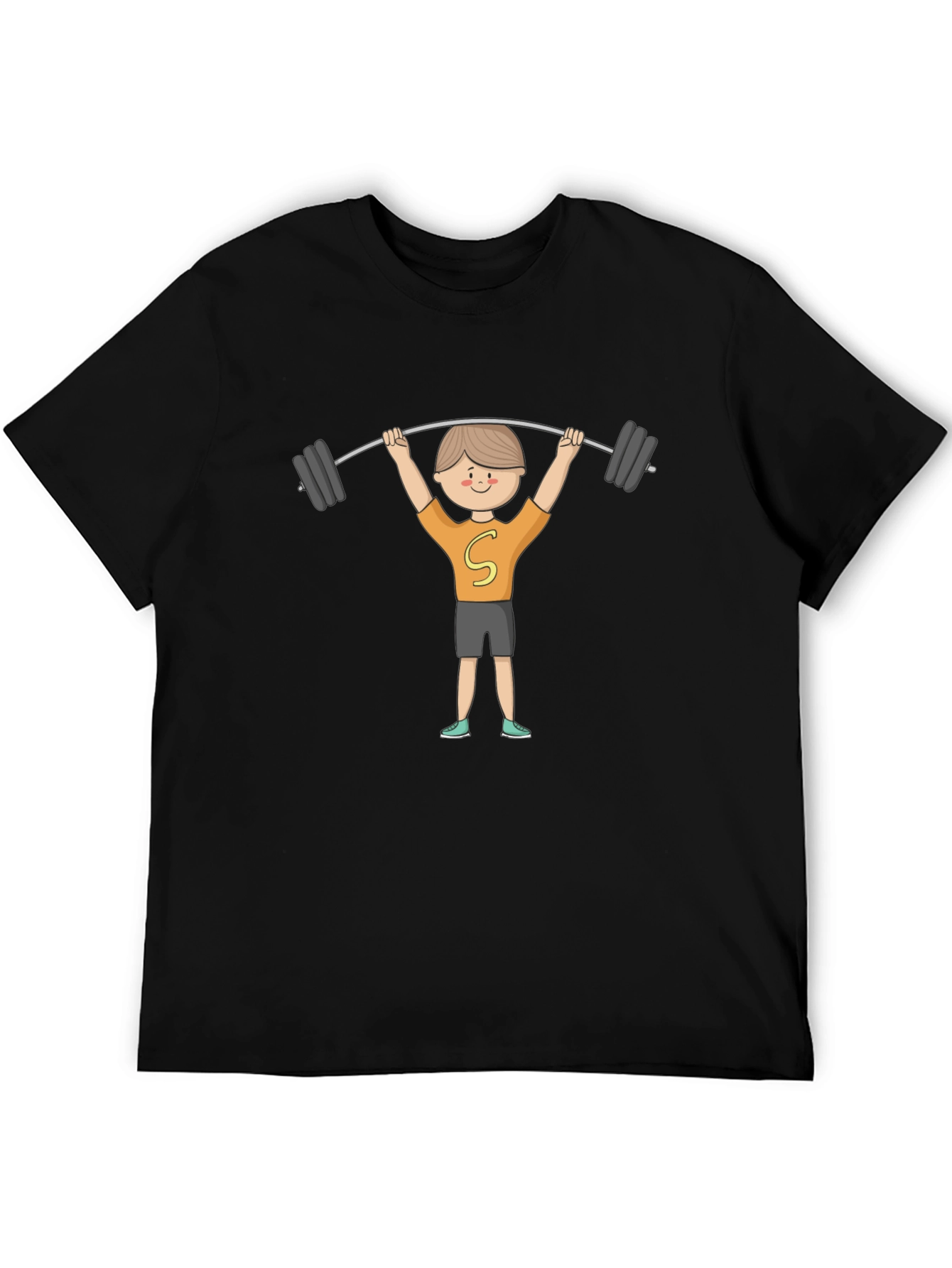 Cartoon Weightlifter Graphic Tee