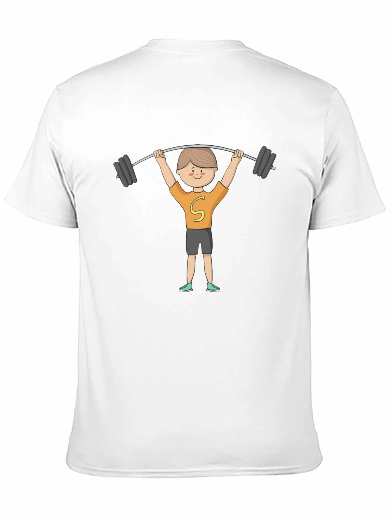 Cartoon Weightlifter Graphic Tee